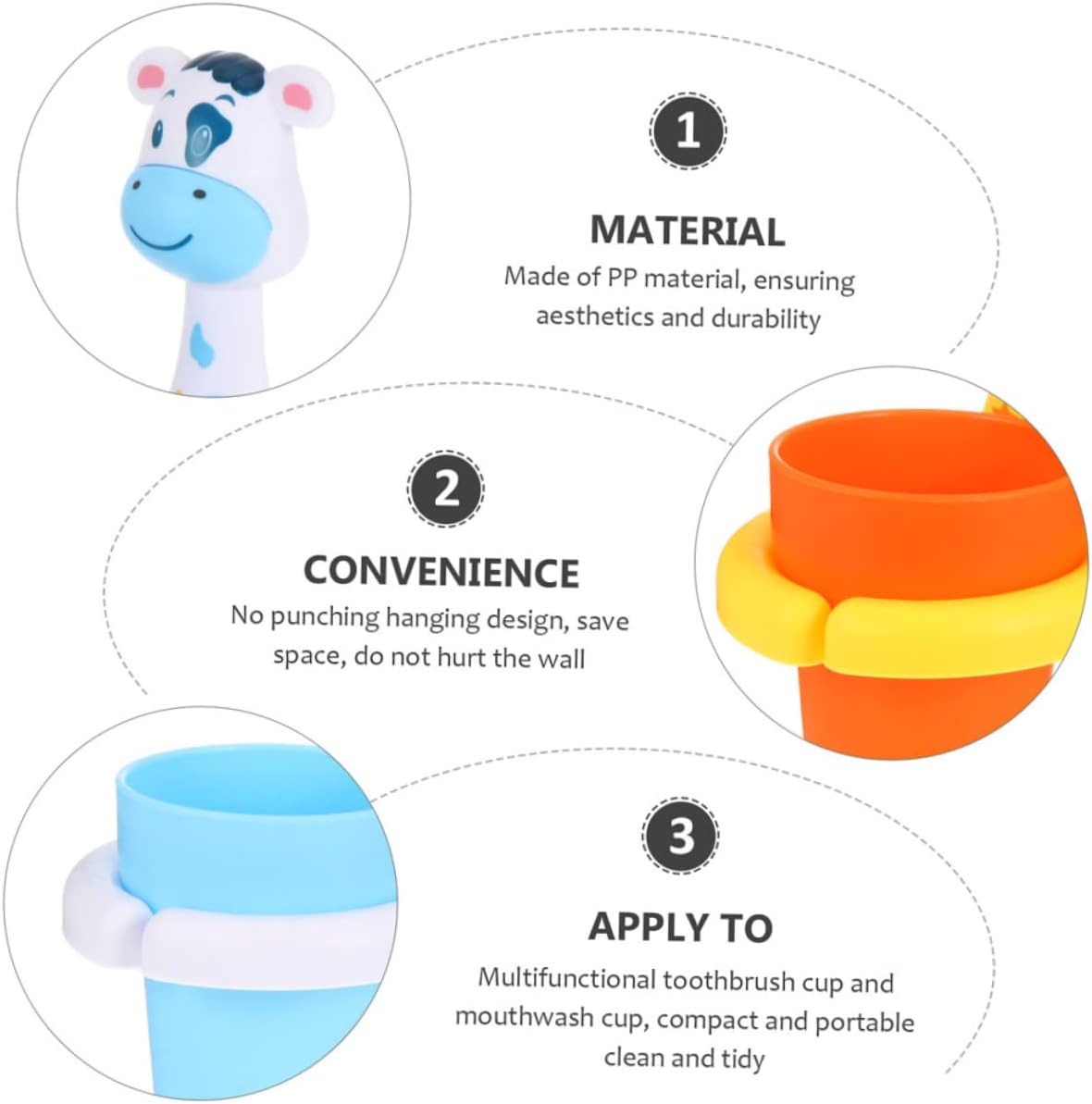 IMIKEYA Cartoon Animal Toothbrush Holder Set