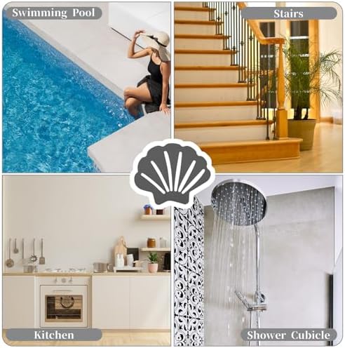 12 Pcs Non-Slip Bathtub Stickers with Self-Adhesive Design