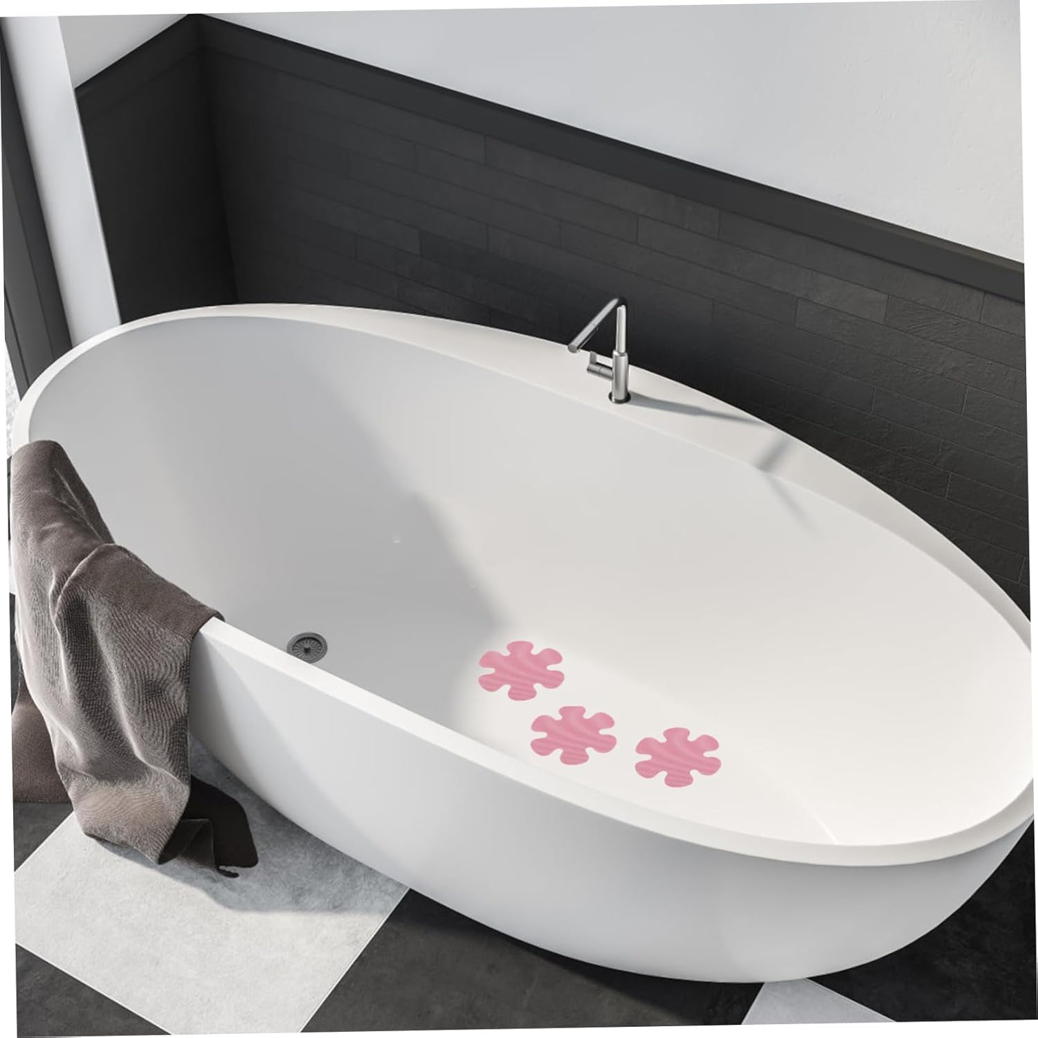PRETYZOOM 20pcs Flower Shape Non-Slip Bathtub Decals