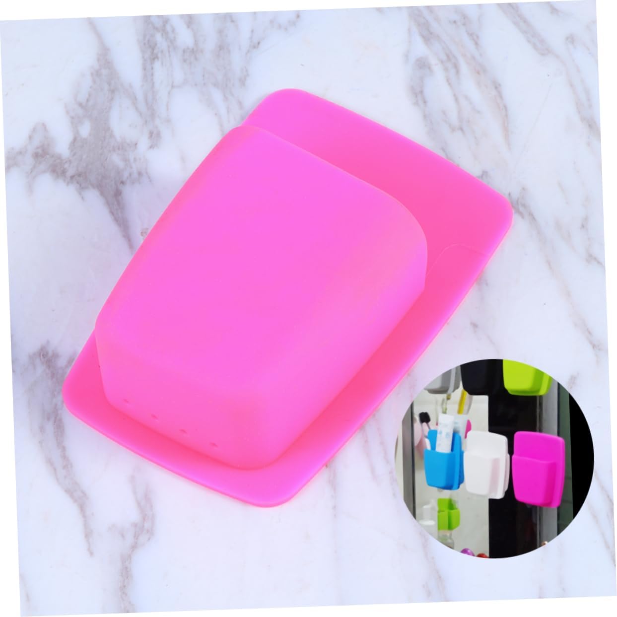 Yardenfun Silicone Toothbrush Holder Wall Mounted Pink
