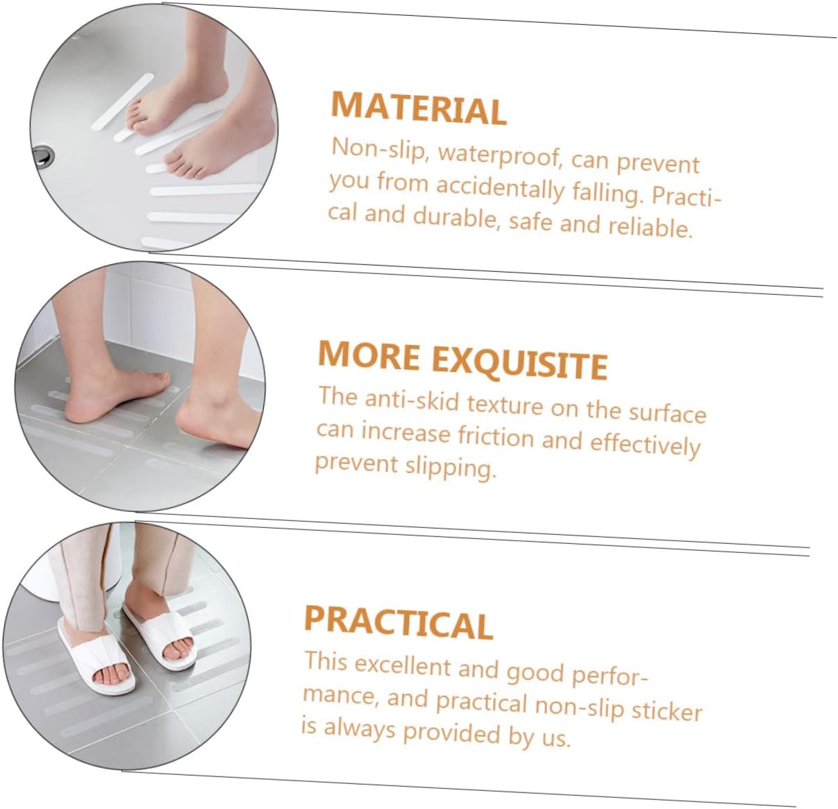 PRETYZOOM Non-Slip Bath Stickers 12Pcs