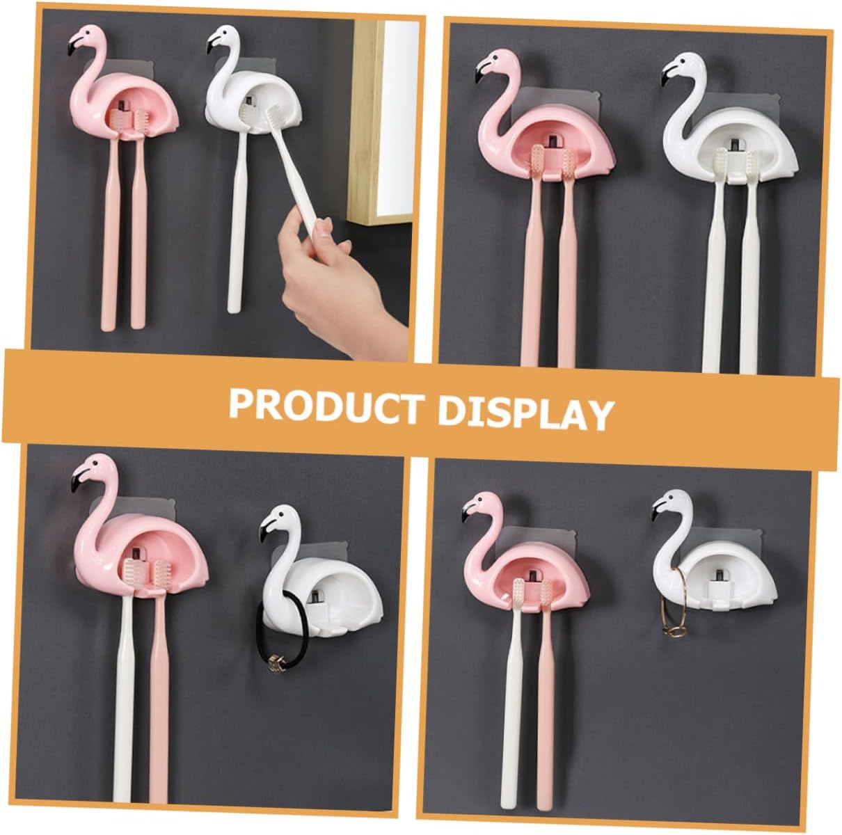 LABRIMP Flamingo Wall Mounted Toothbrush Holder