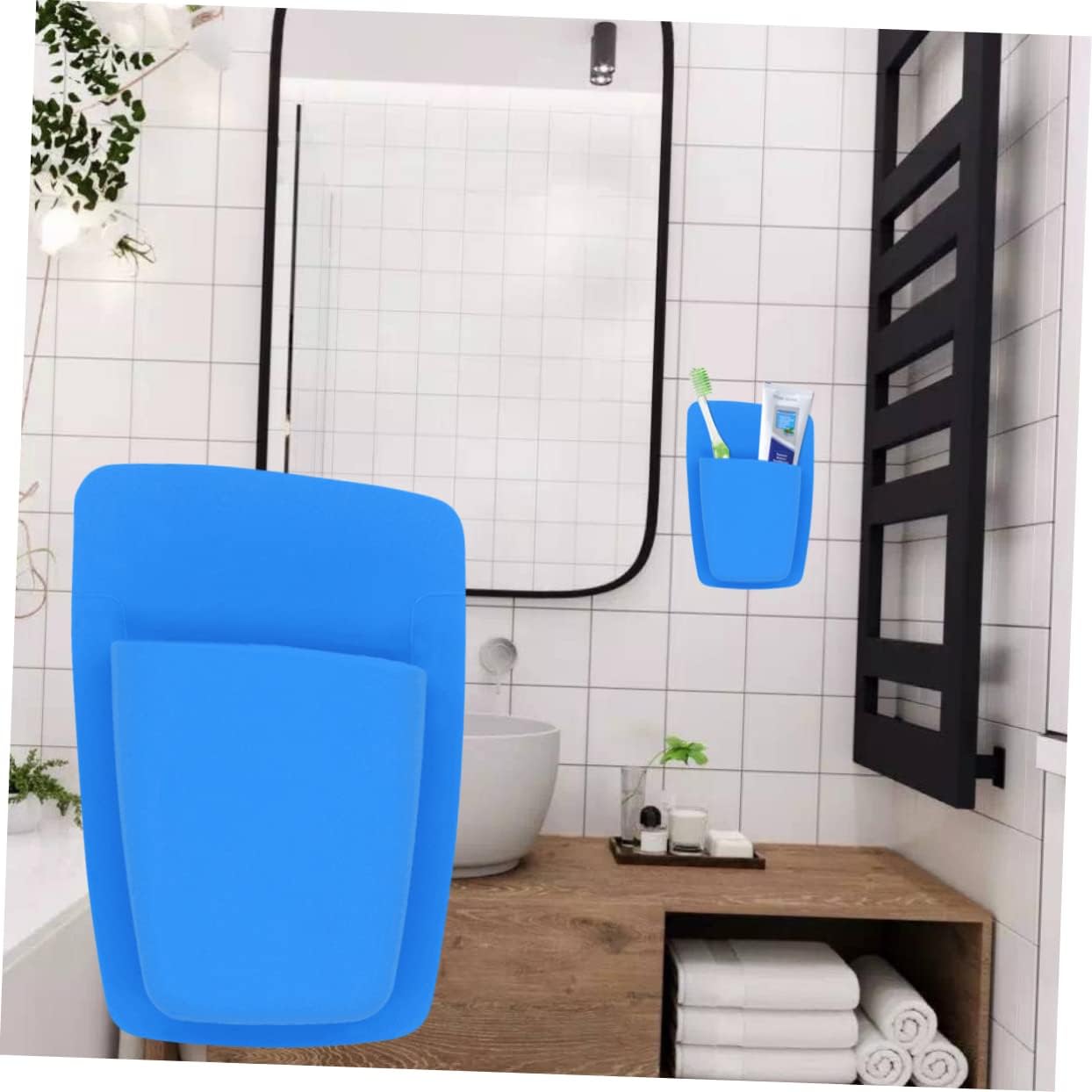 FONDOTIN Wall Mounted Silicone Toothbrush Holder with Drainage 1