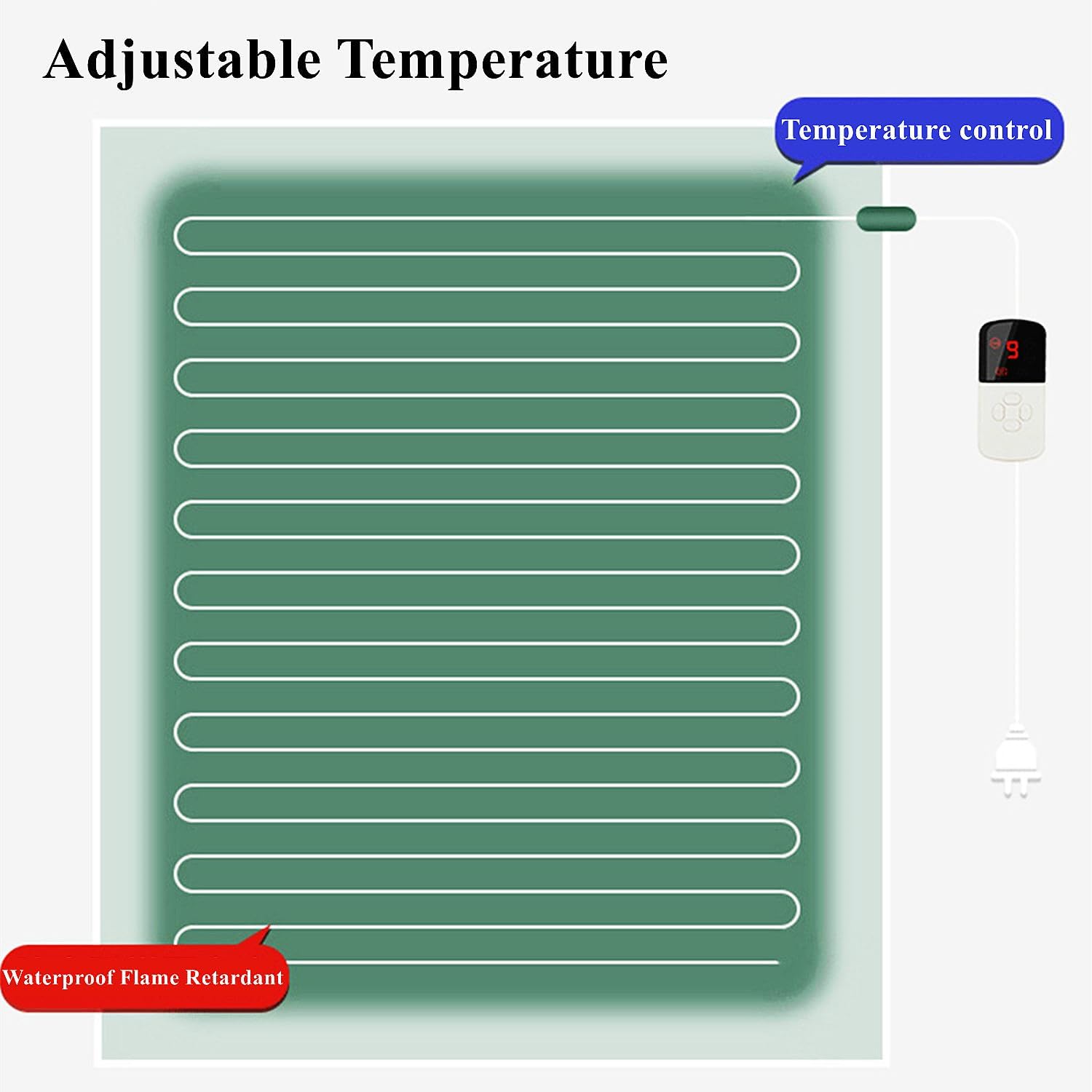 Electric Heated Floor Mat with Timer and Temperature Control