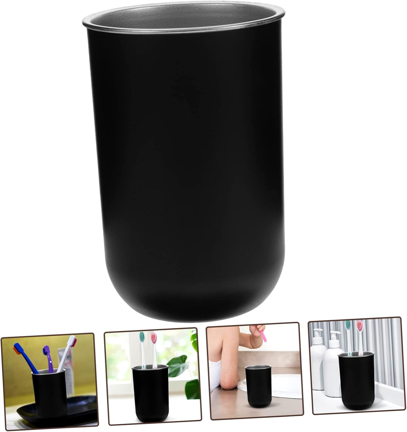 Stainless Steel Toothbrush Holder with Cup Stand