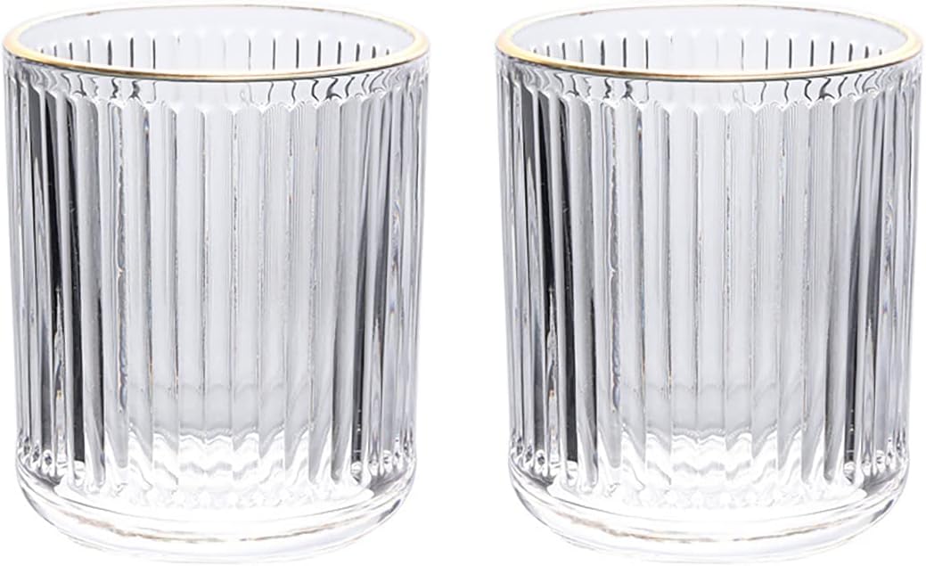 Gaolinci 2 Pcs Glass Tumbler Cup Toothbrush Holder Bathroom Cups 10 oz
