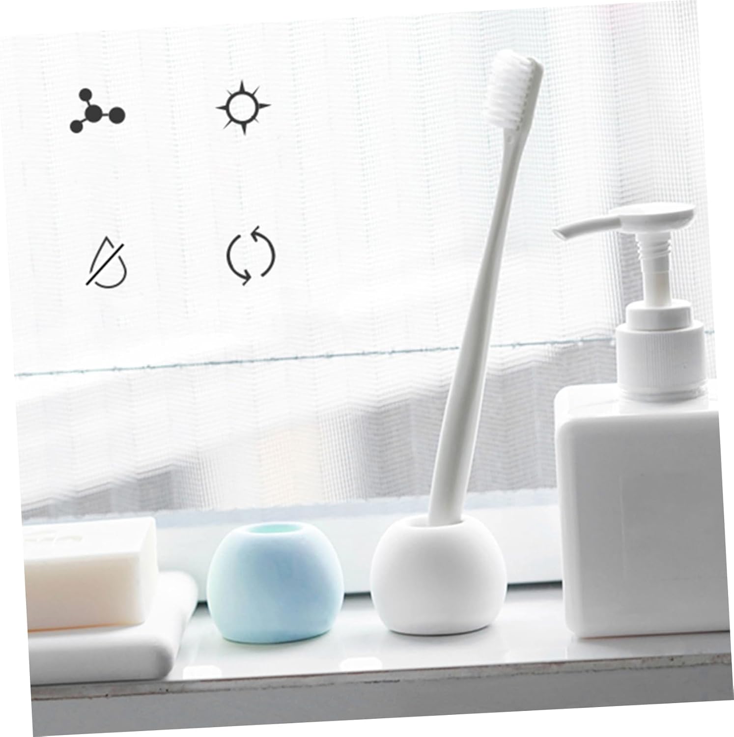 LIFKICH 3pcs Diatomite Toothbrush Holder Modern Sturdy Easy to Clean