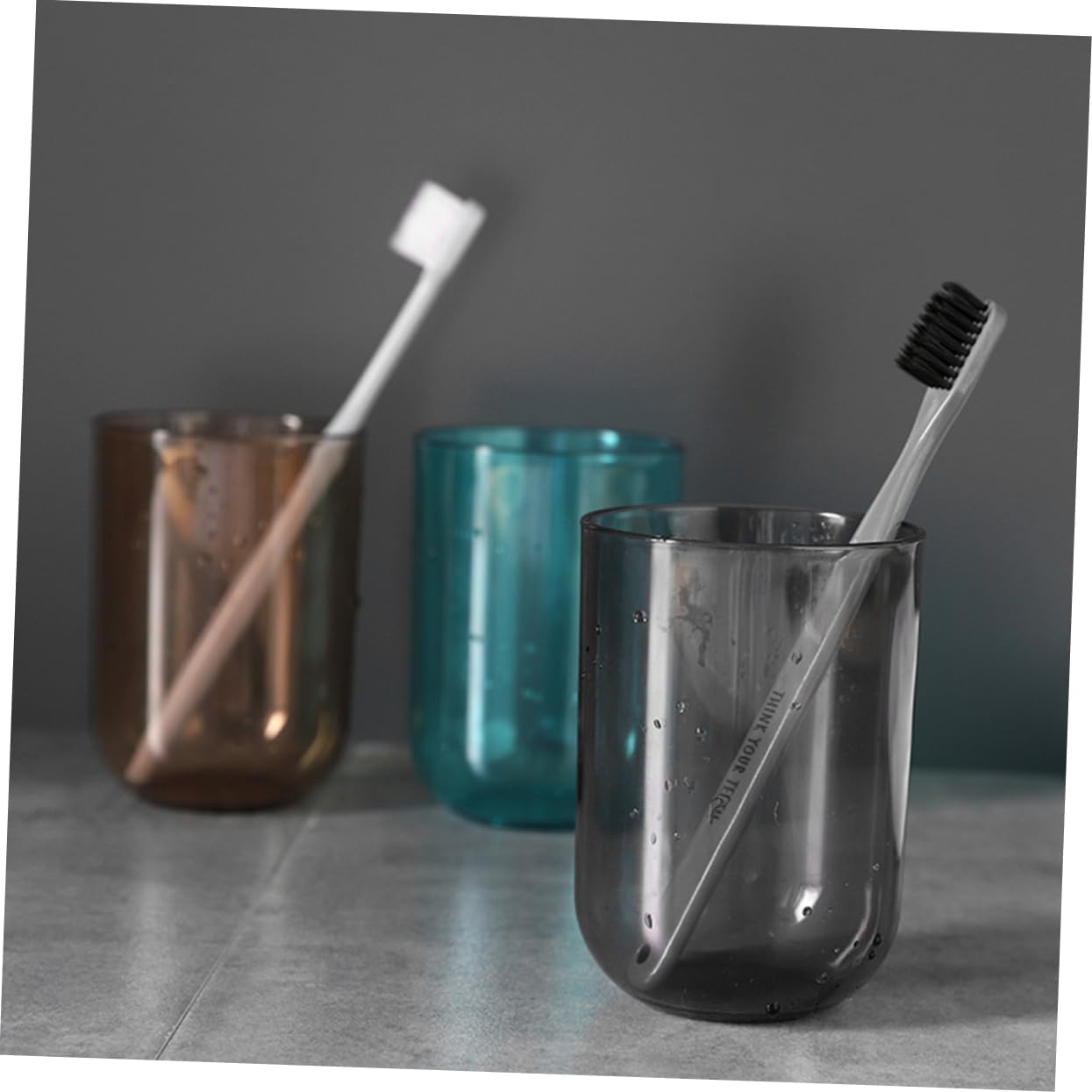 Luxshiny 2pcs Transparent Toothbrush Cups for Adults and Kids