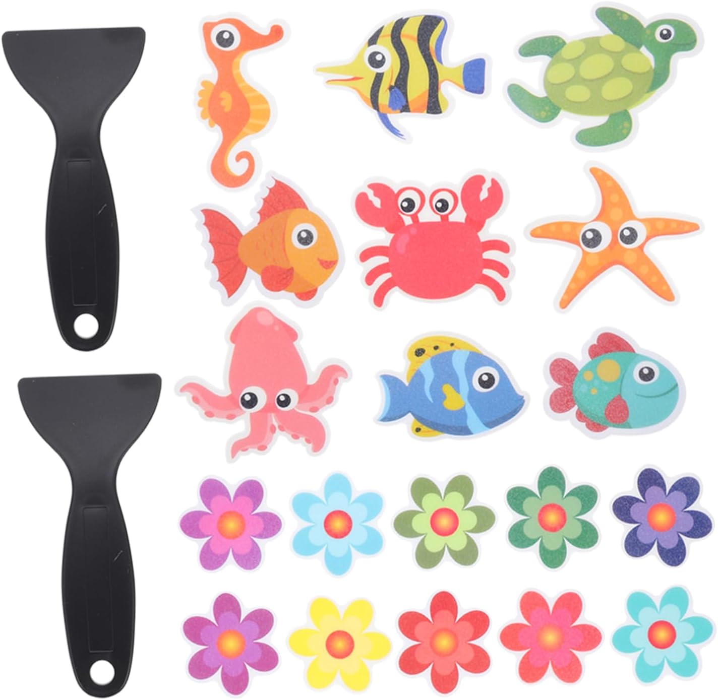 Yardenfun 1Set Life Slip Bathtub Stickers with Scrapers