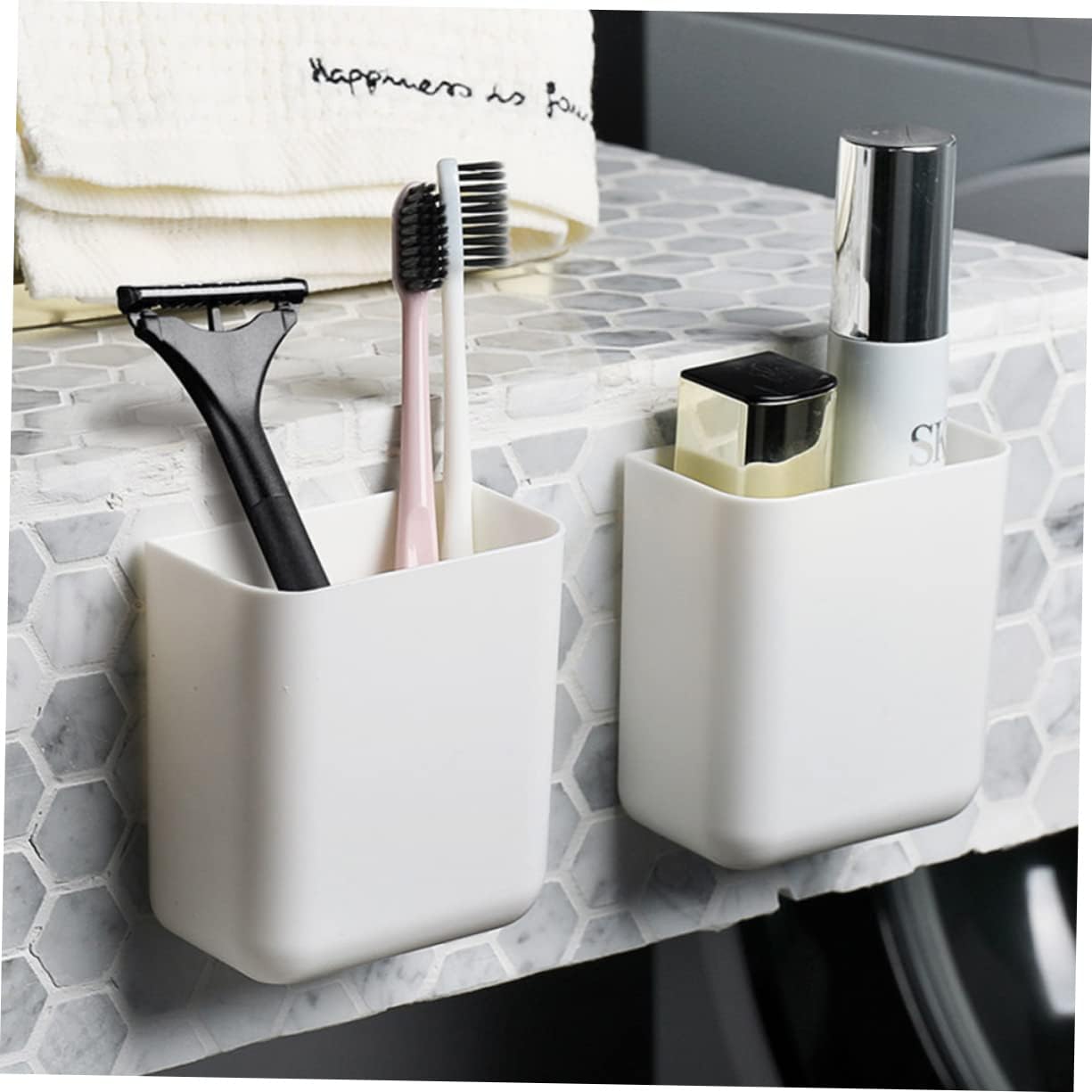 LIFKOME Wall Mounted Toothbrush and Toothpaste Holder