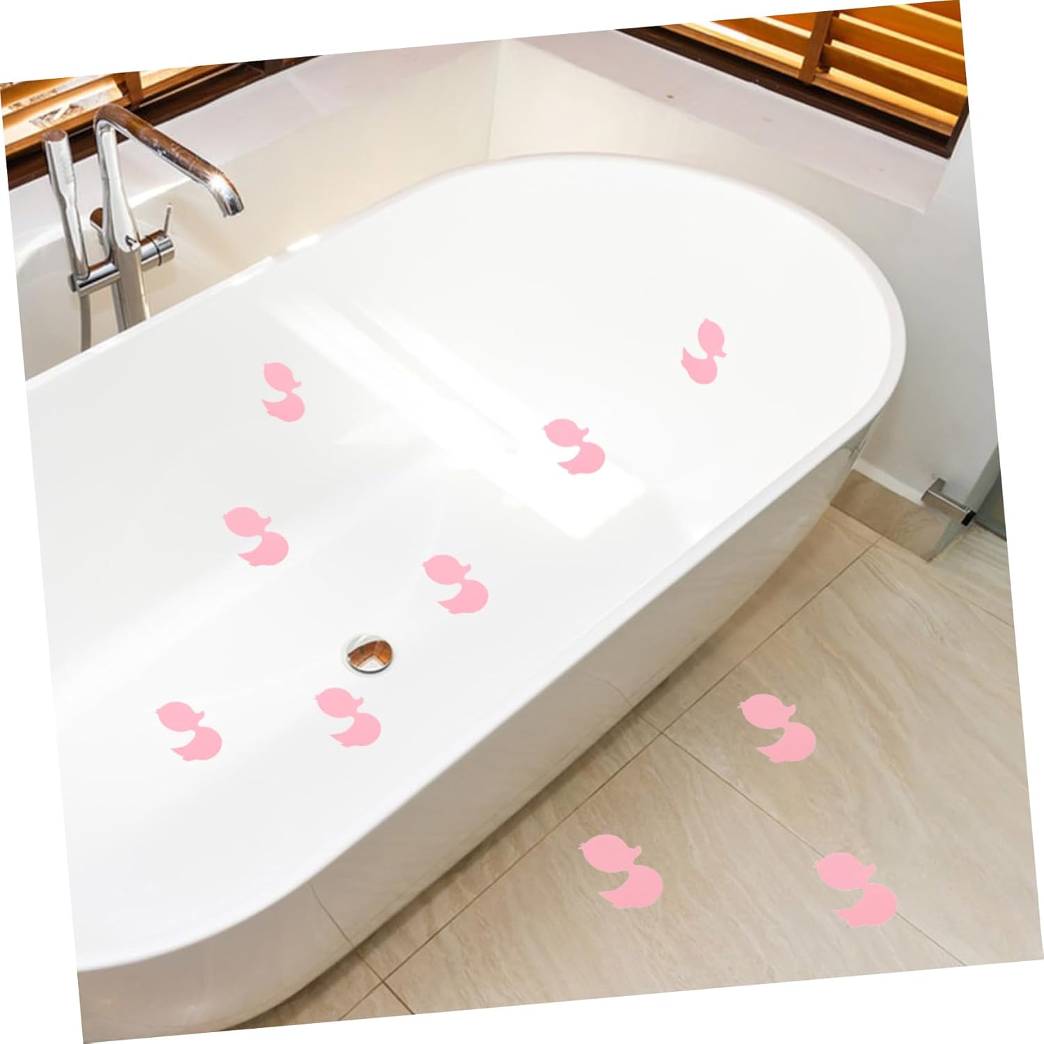 12Pcs Cartoon Duck Non-Slip Bath Stickers