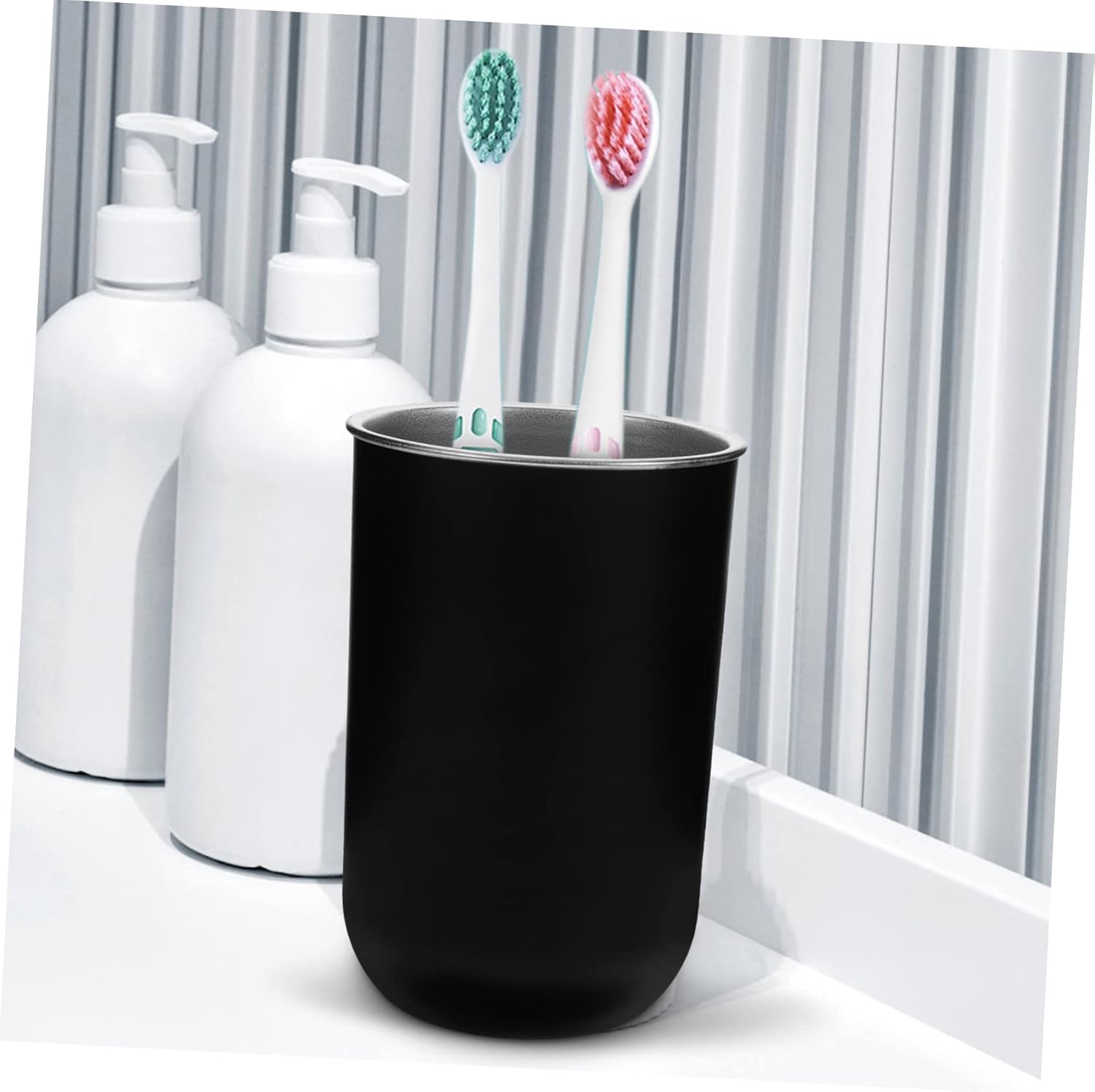 Anneome 2pcs Stainless Steel Toothbrush Holder Cup for Boys and Girls