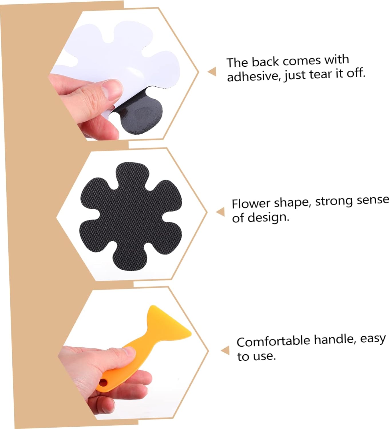 Yardenfun 20Pcs Flower Shaped Non-Slip Bathroom Stickers