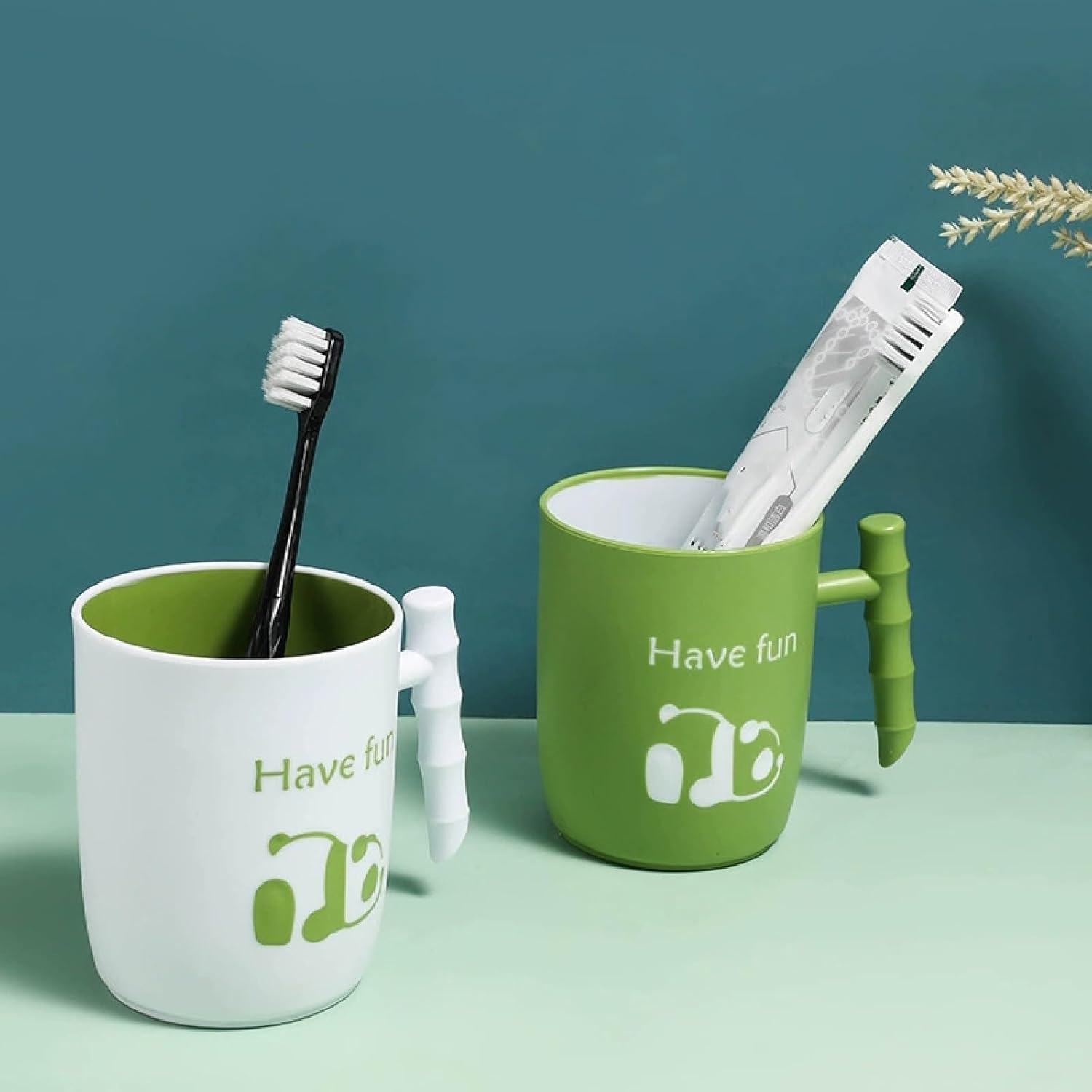 Creative Panda Toothbrush Cup with 14oz Capacity