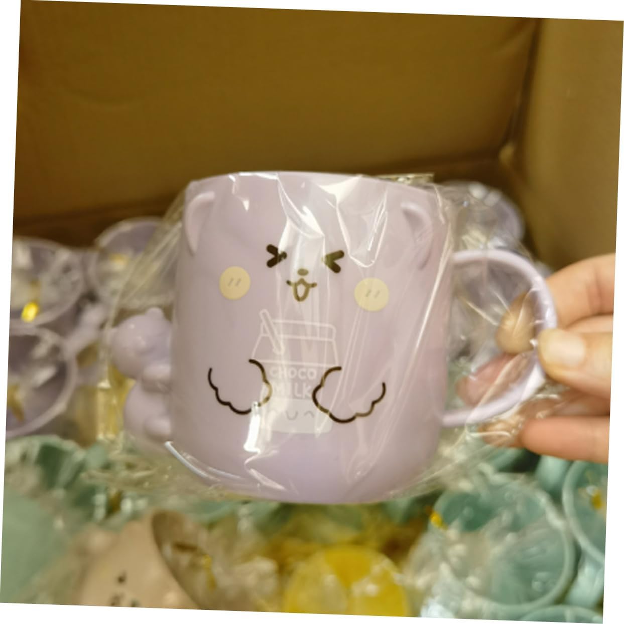 Cabilock Cartoon Toothbrush Cup with Bear Design 2Pcs