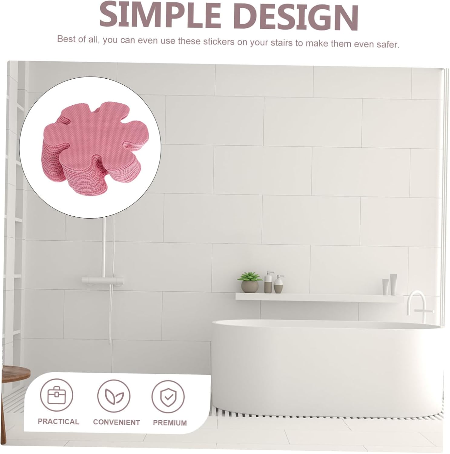 BUGUUYO 20pcs Non-Slip Flower Bathtub Decals 1