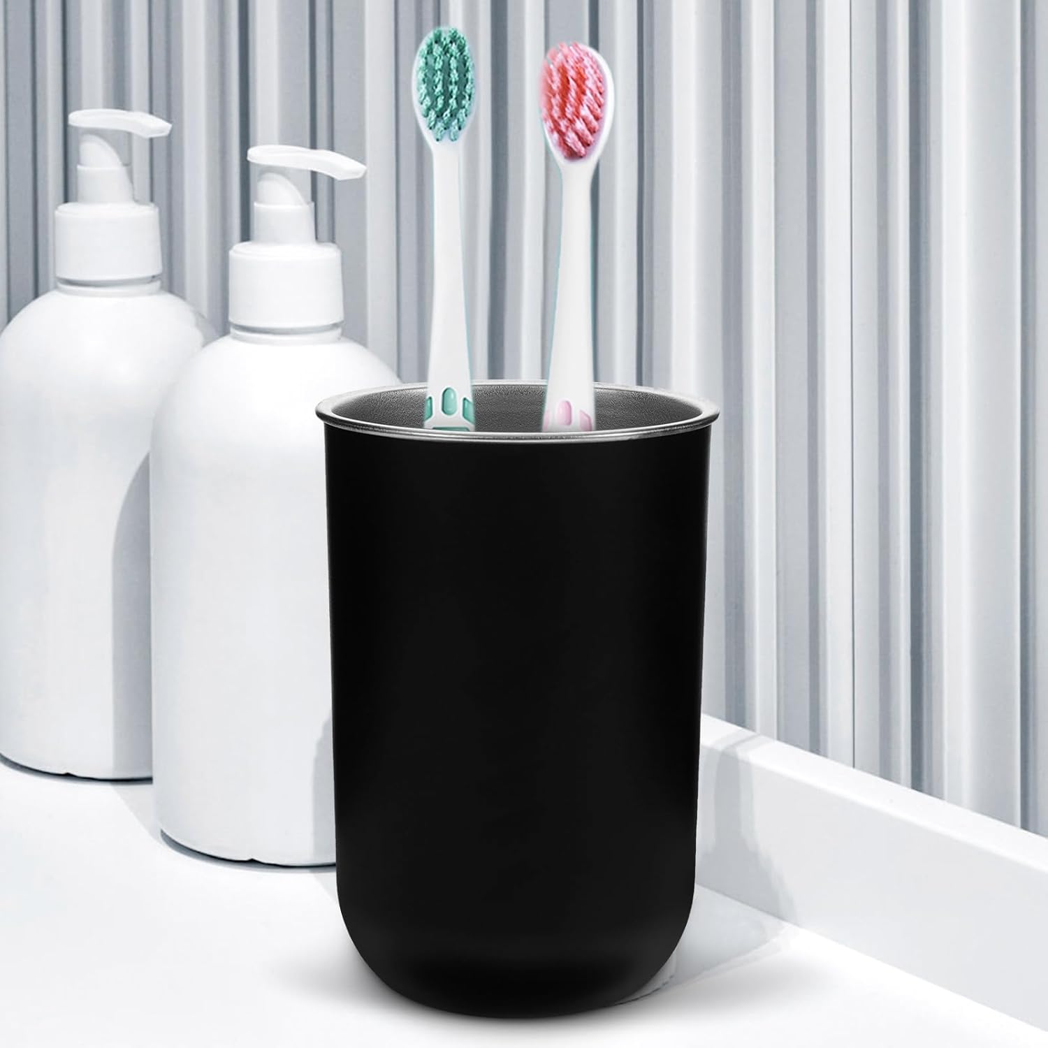Alipis Multifunctional Bathroom Toothbrush Holder Cup