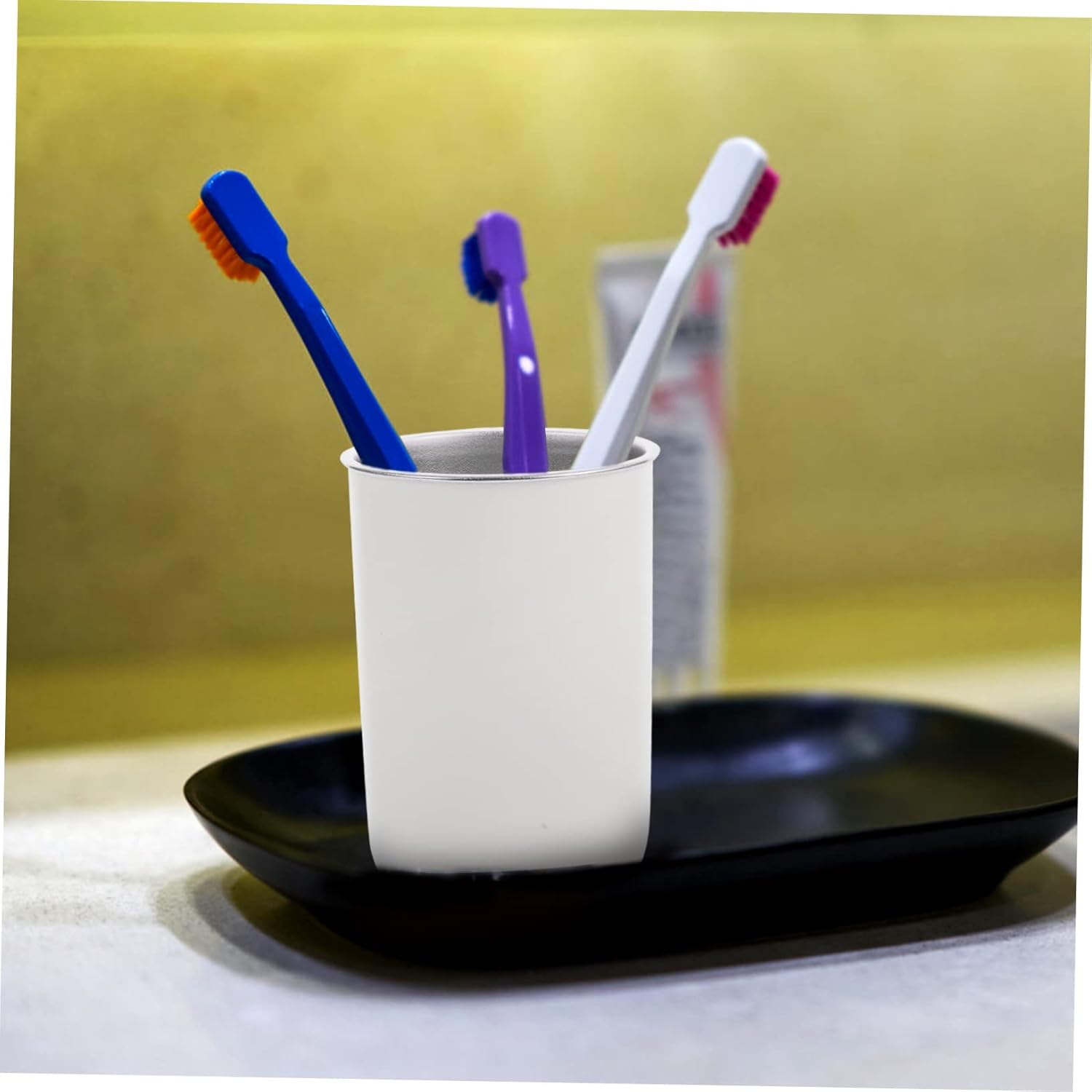PAMINGONO Multi-Functional Stainless Steel Bathroom Cup for Toothbrush Storage