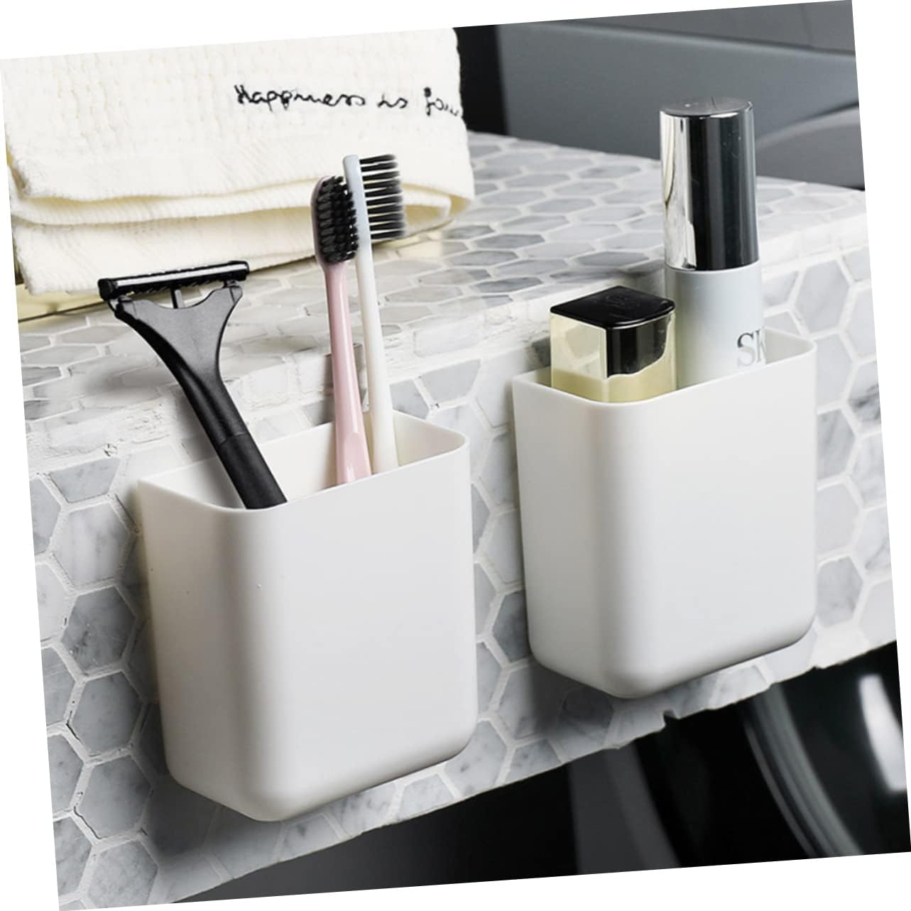 LIFKOME Wall Mounted Toothbrush Holder Stand