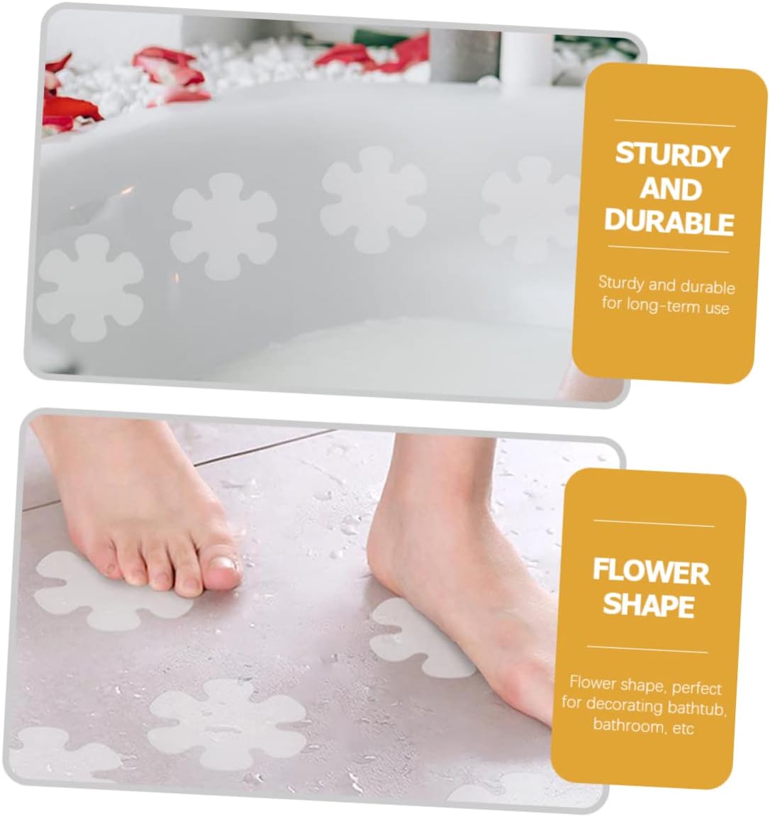SWOOMEY 12pcs Flower Non-Slip Stickers for Safe Walking in Bathrooms