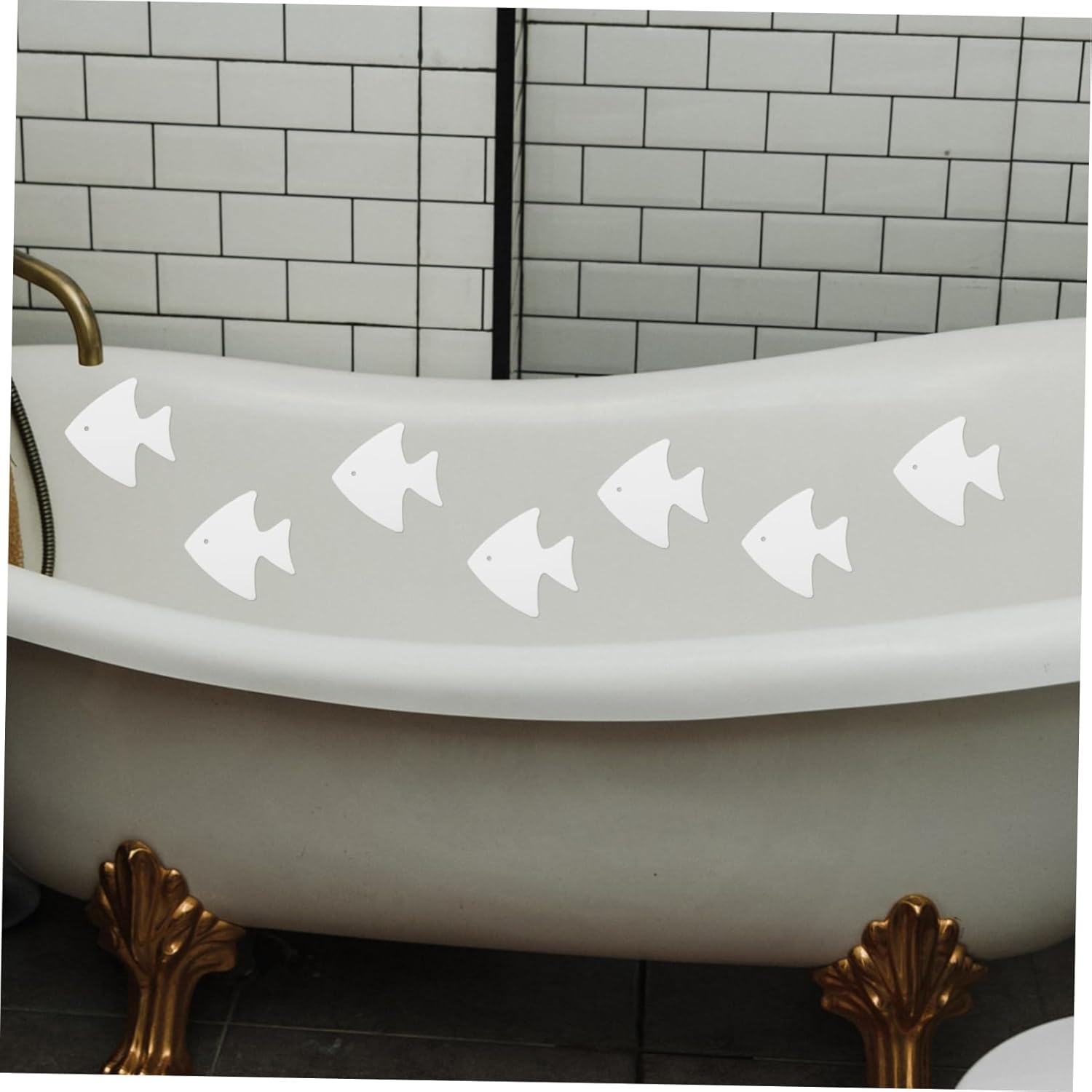 12pcs Fish Shape Non-Slip Bath Tub Stickers Decals