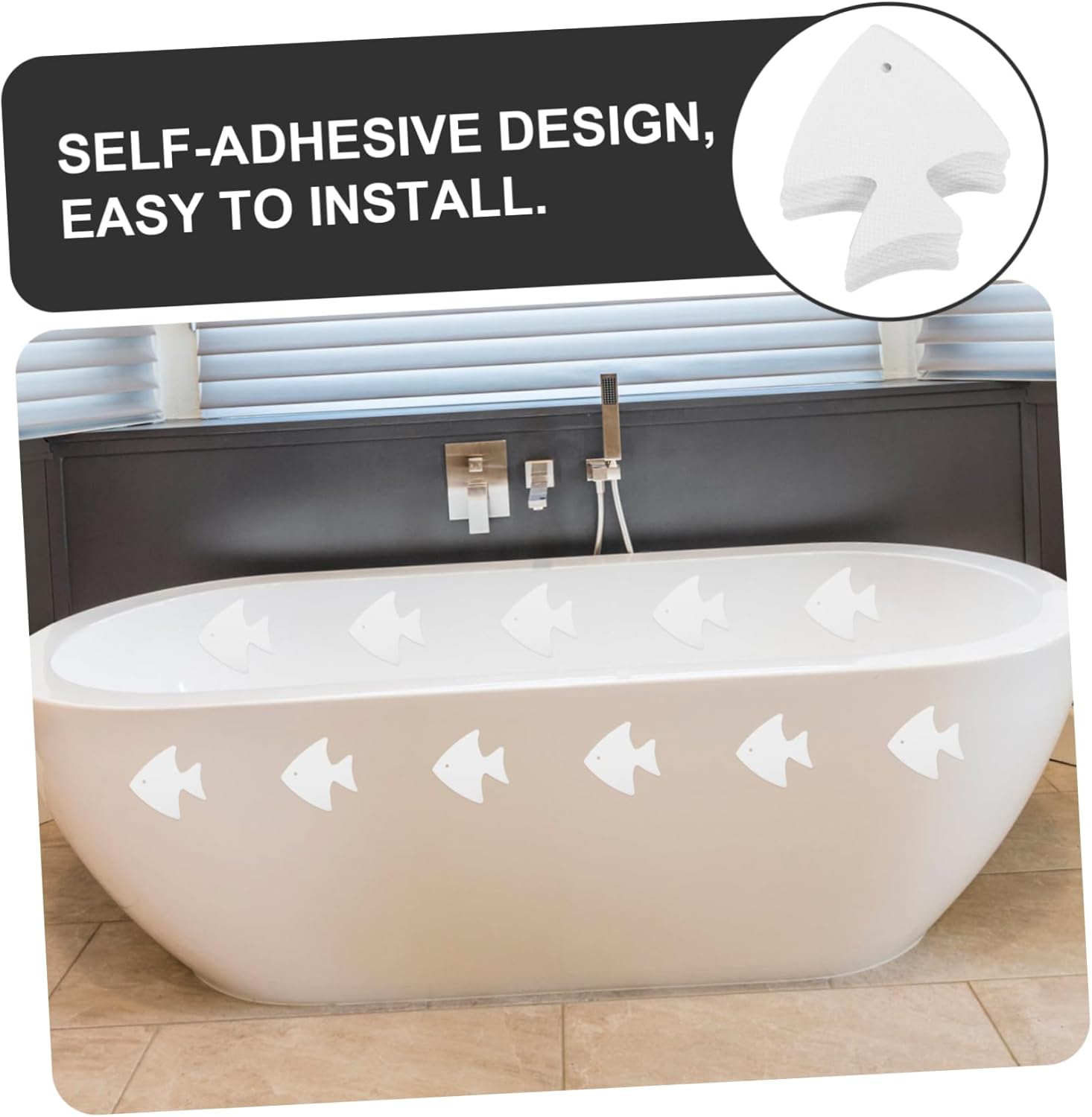 Ciieeo 12pcs Fish Style Bathtub Stickers