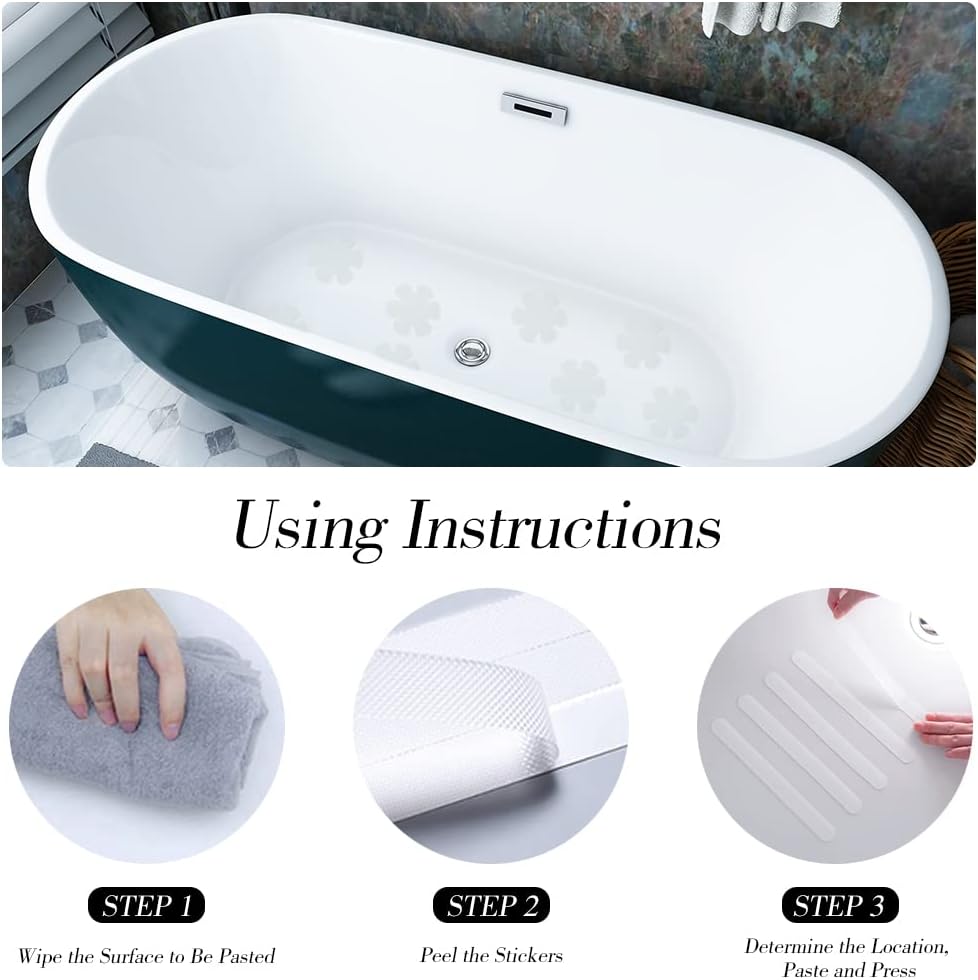 FULANDL 58PCS Non Slip Bathtub Stickers Set