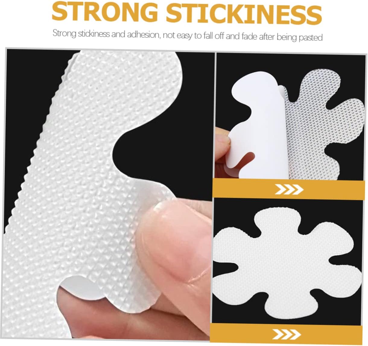 12pcs Flower Design Non-Slip Shower Stickers for Bathroom and Kitchen