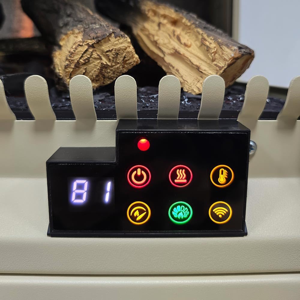 Modern Ember Harlowe Electric Fireplace in Cream
