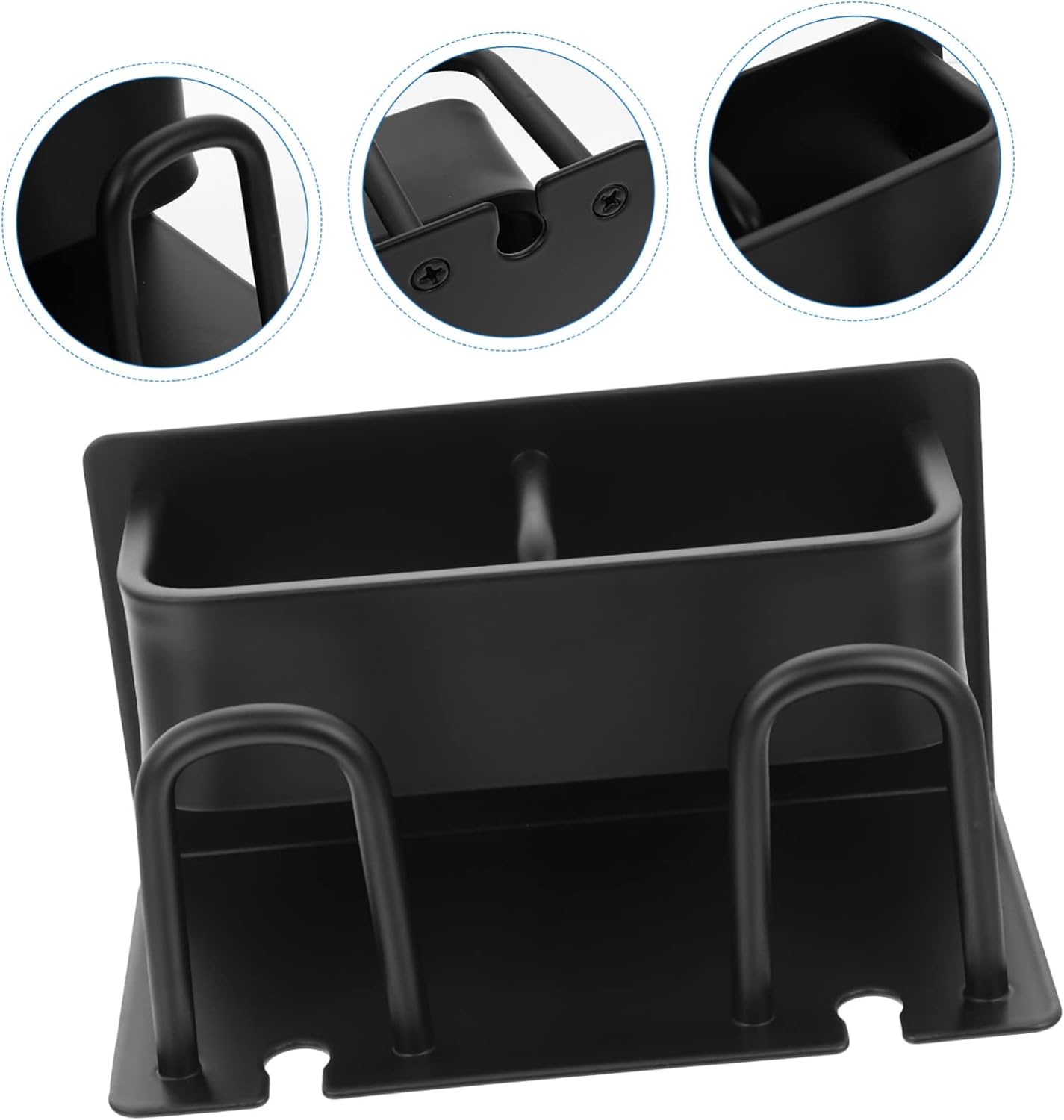 SOLUSTRE Wall Mounted Toothbrush Holder with Cover and Double Cup Holder