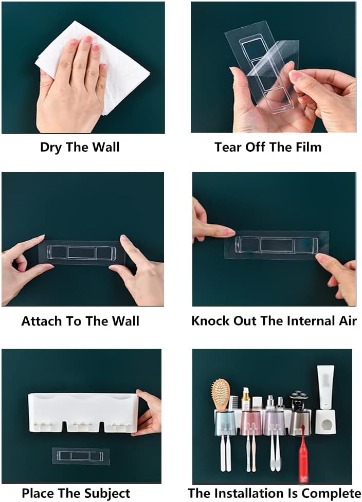 Tooloflife Toothbrush Holder 3 Cups Wall Mounted