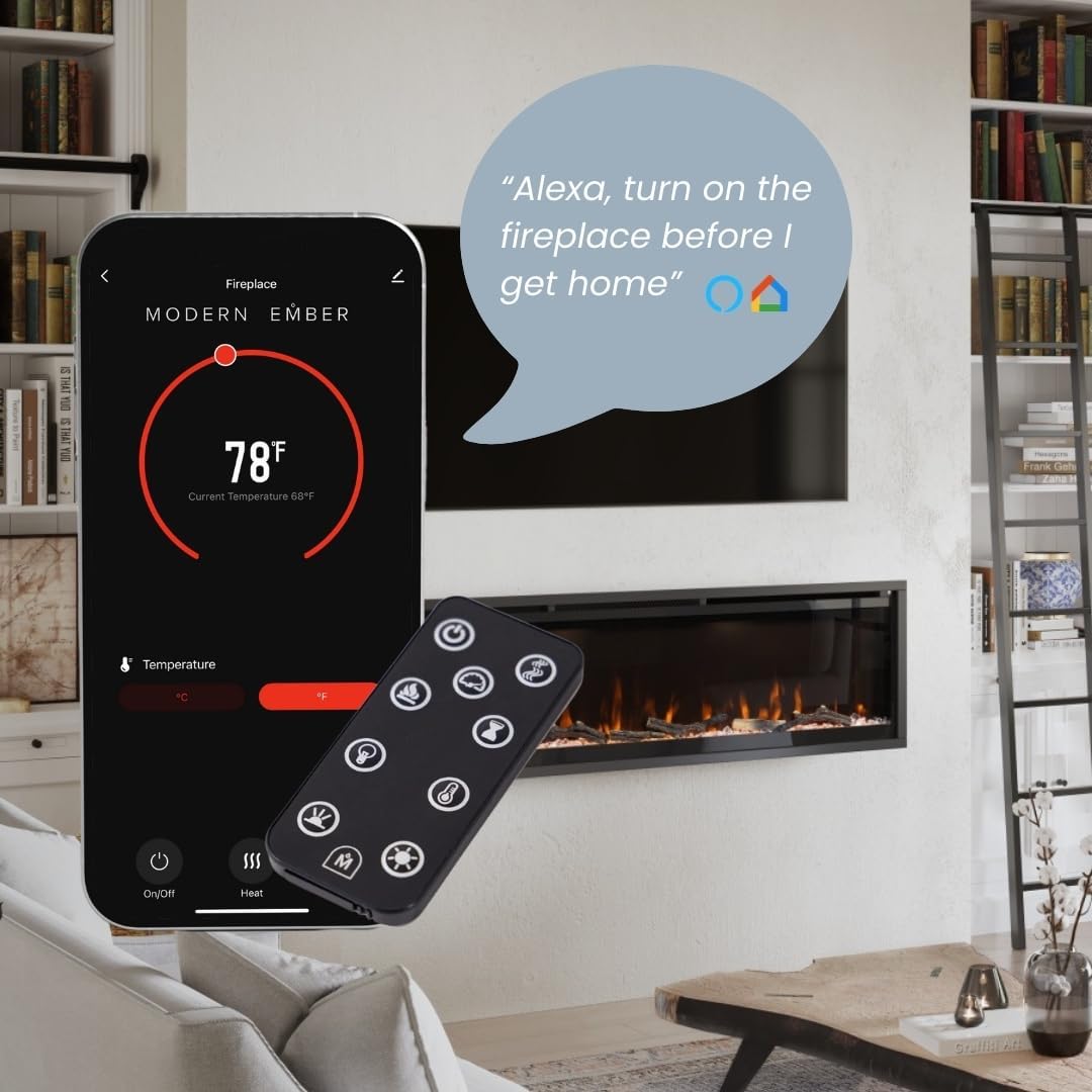 Modern Ember Aerus 60 Inch Smart Linear Electric Fireplace