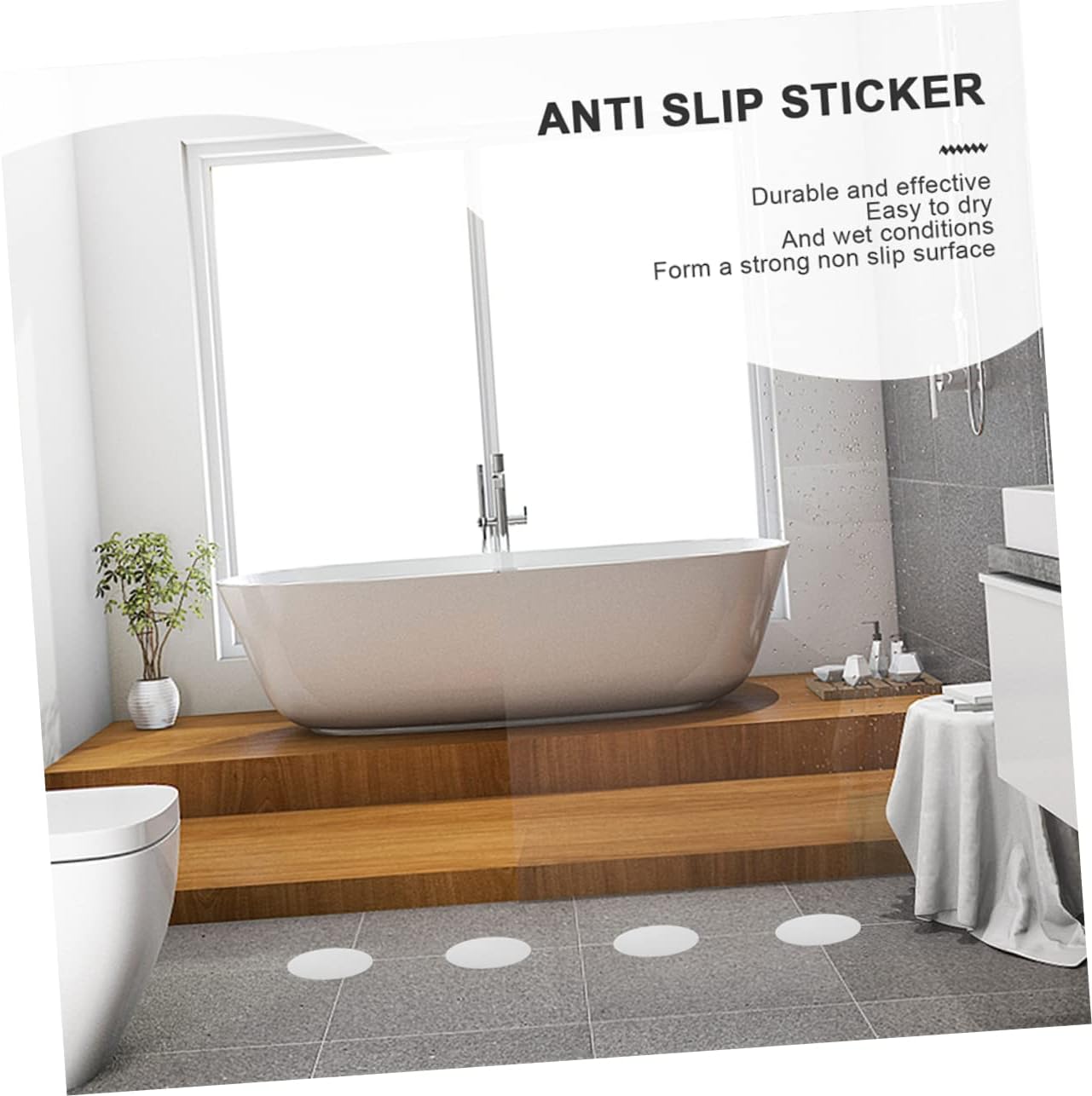 20pcs Round Transparent Non-Slip Bath Stickers