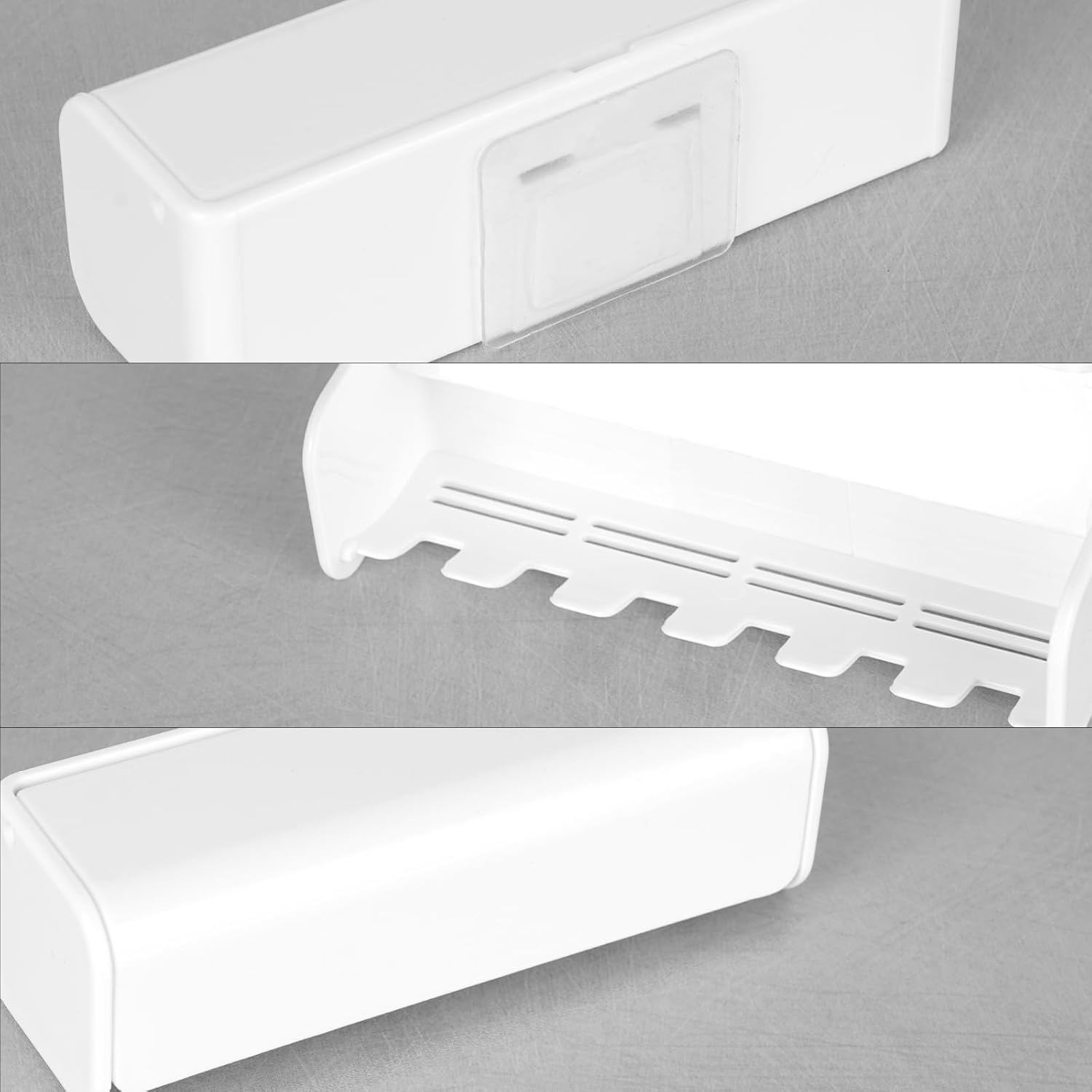 LUEXBOX 6 Slots Wall Mount Toothbrush Holder with Cover