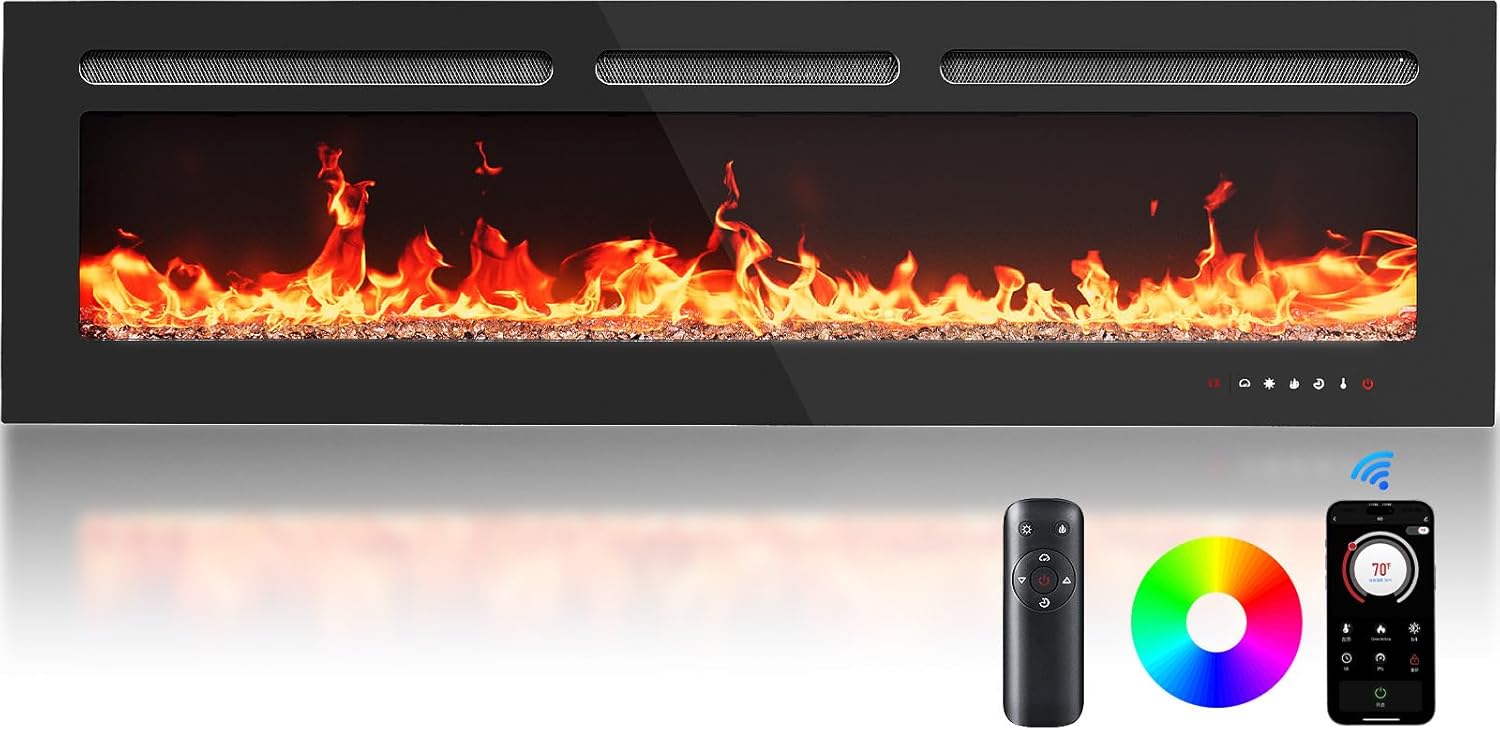 Silonn 60 Smart Electric Fireplace with App Remote
