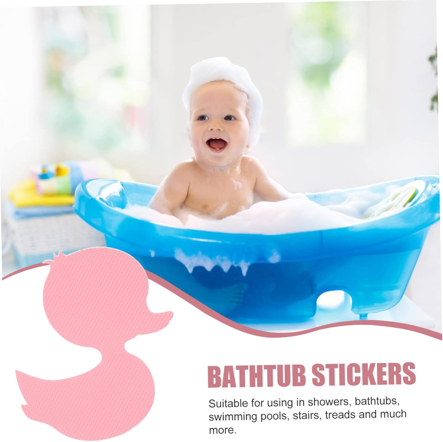BEBEMOKO 24pcs Non-Slip Stickers for Bathrooms and Showers Safety