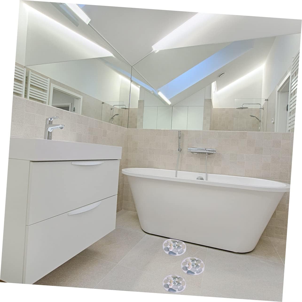 PRETYZOOM 4 Pack Anti-Slip Bathtub Decals 15cm