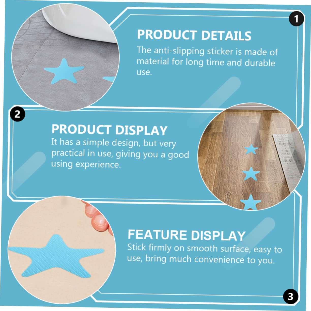 Ciieeo 40pcs Star Shape Anti-Slip Bath Decals