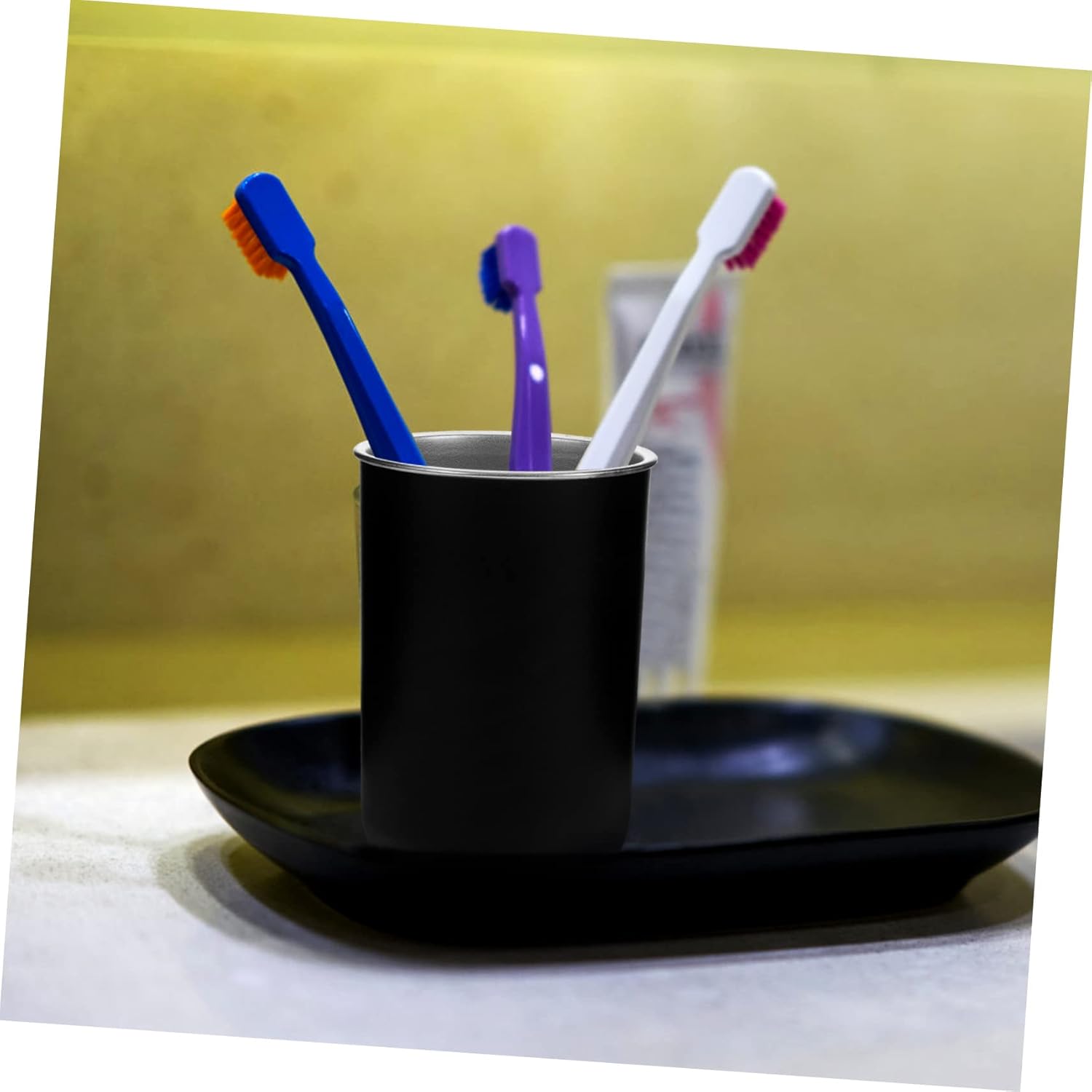 Stainless Steel Toothbrush Holder with Cup Stand