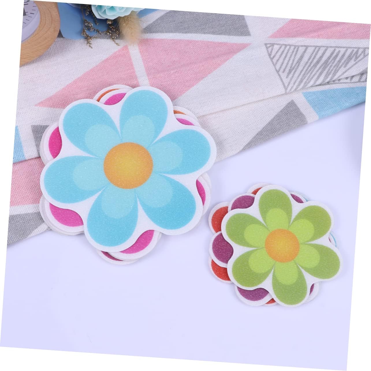 PRETYZOOM 10Pcs Colorful Flower Bath Non-Slip Stickers
