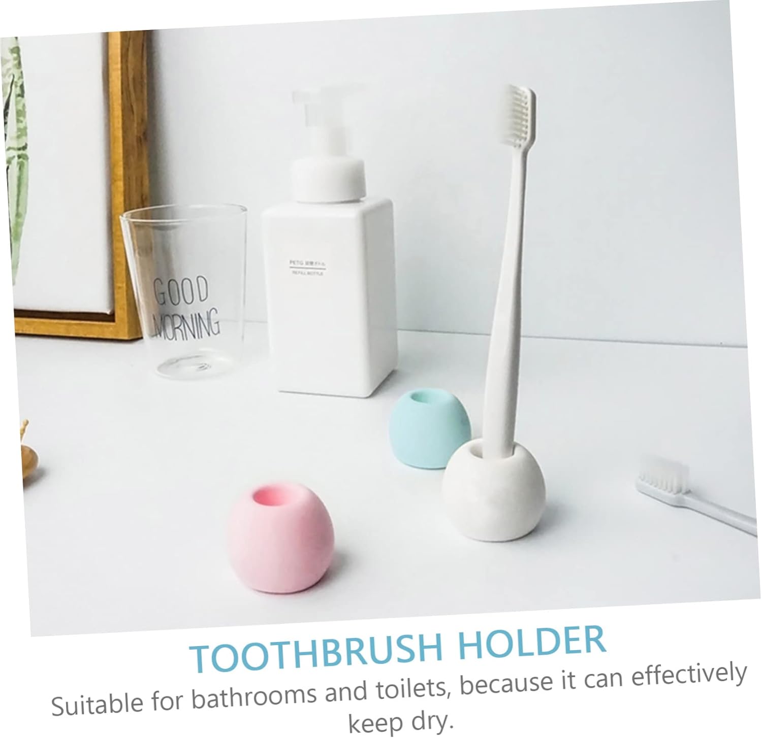 Cabilock 3 Pack Electric Toothbrush Holder with Diatomite Absorbent Base