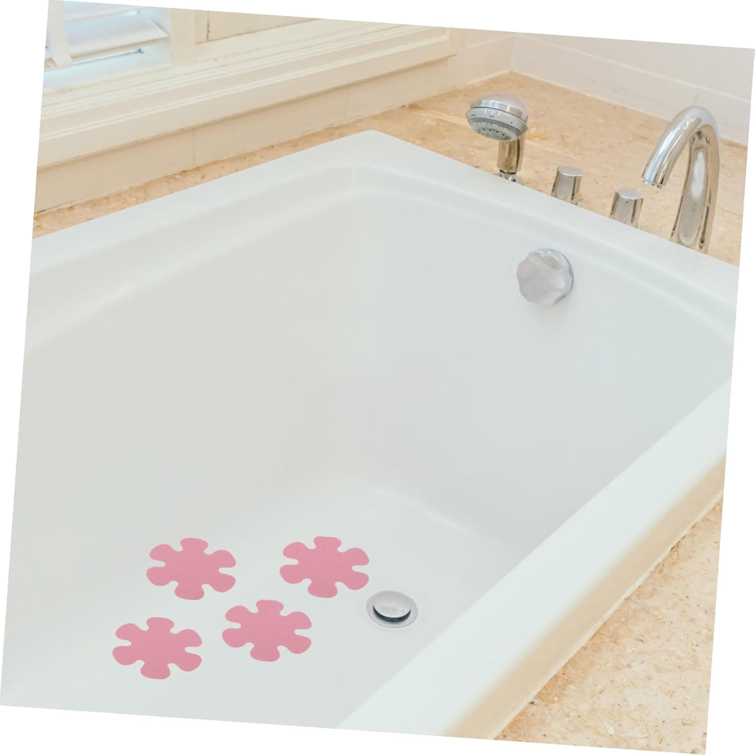 PRETYZOOM 20pcs Flower Shape Non-Slip Bathtub Decals