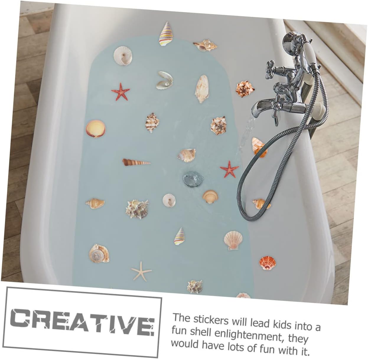 LIFKOME 6 Sheets Seashell Bathtub Decals Non Slip