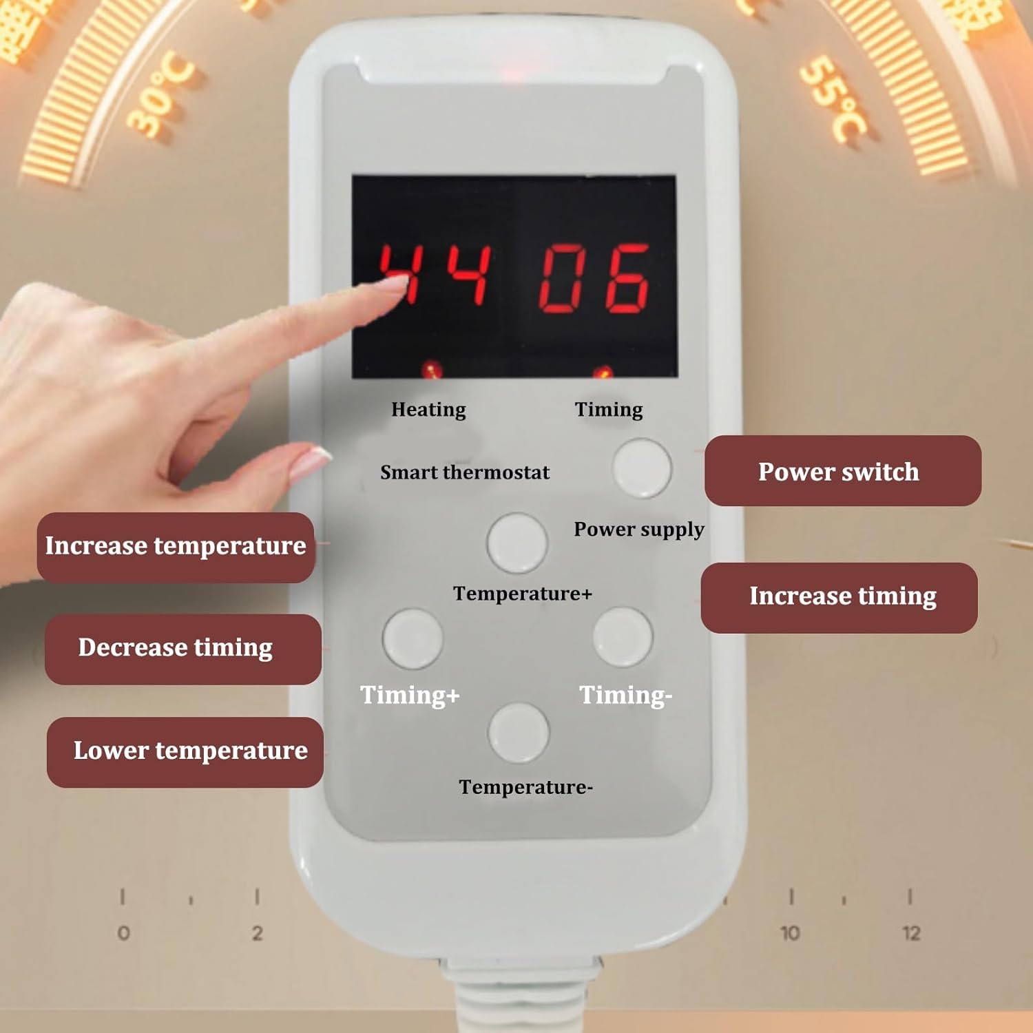 Jidanmian Graphene Heated Rug with 12-Hour Timer
