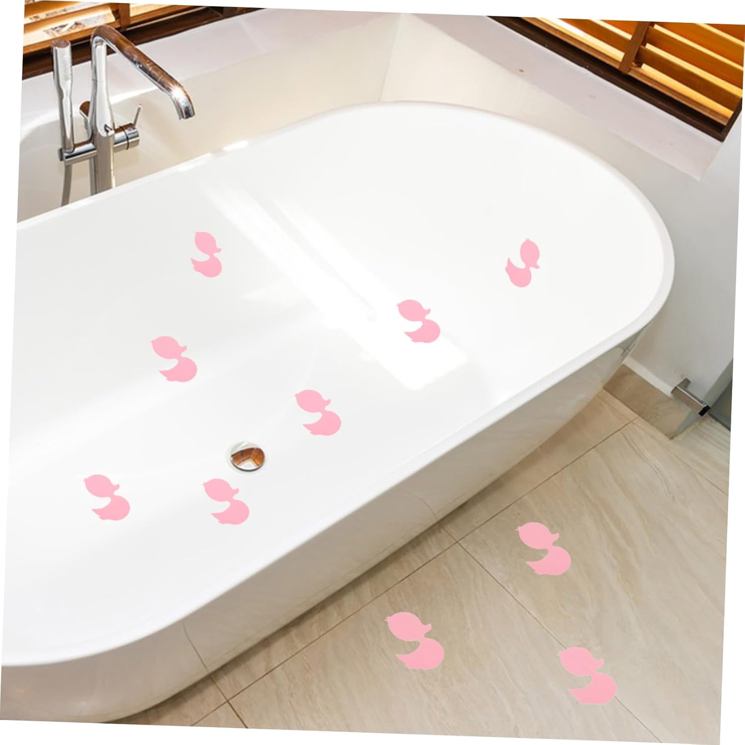 12Pcs Cartoon Duck Bathtub Stickers Non-Slip Safety Decals