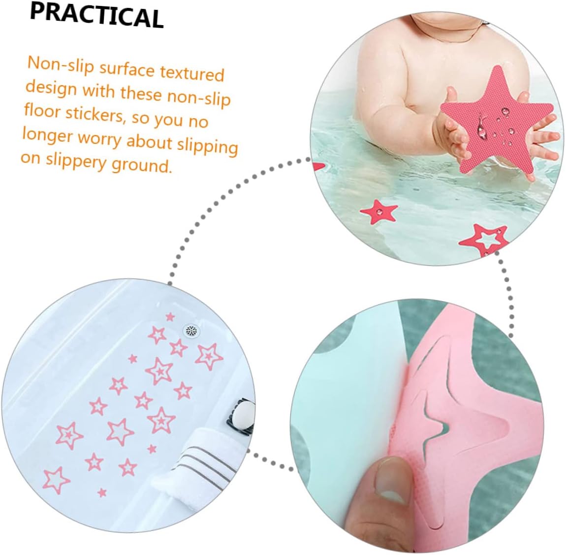 LIFKOME 12Pcs Star Shape Non Slip Bath Tub Stickers