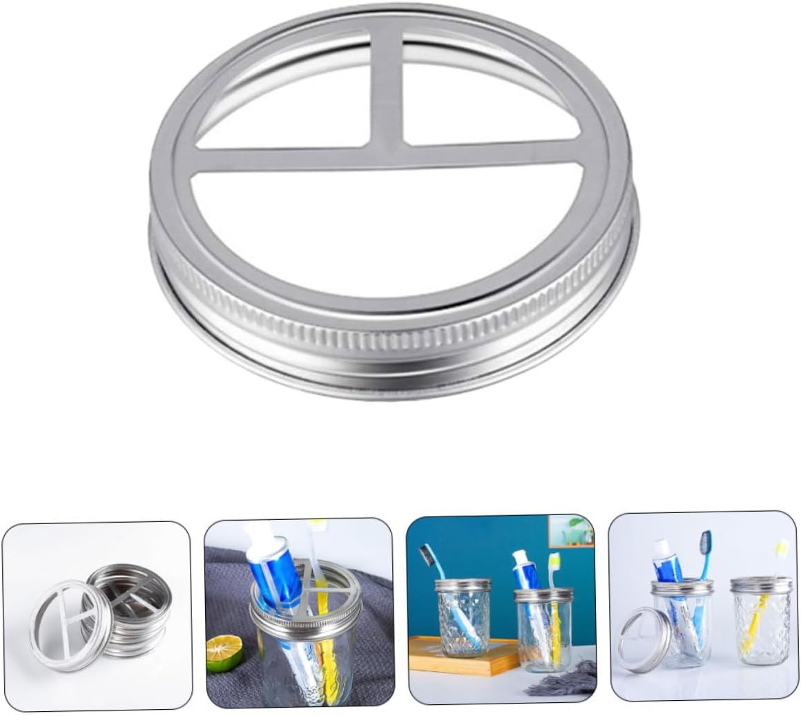HOLIDYOYO 5 Pcs Stainless Steel Toothbrush Holder Lids