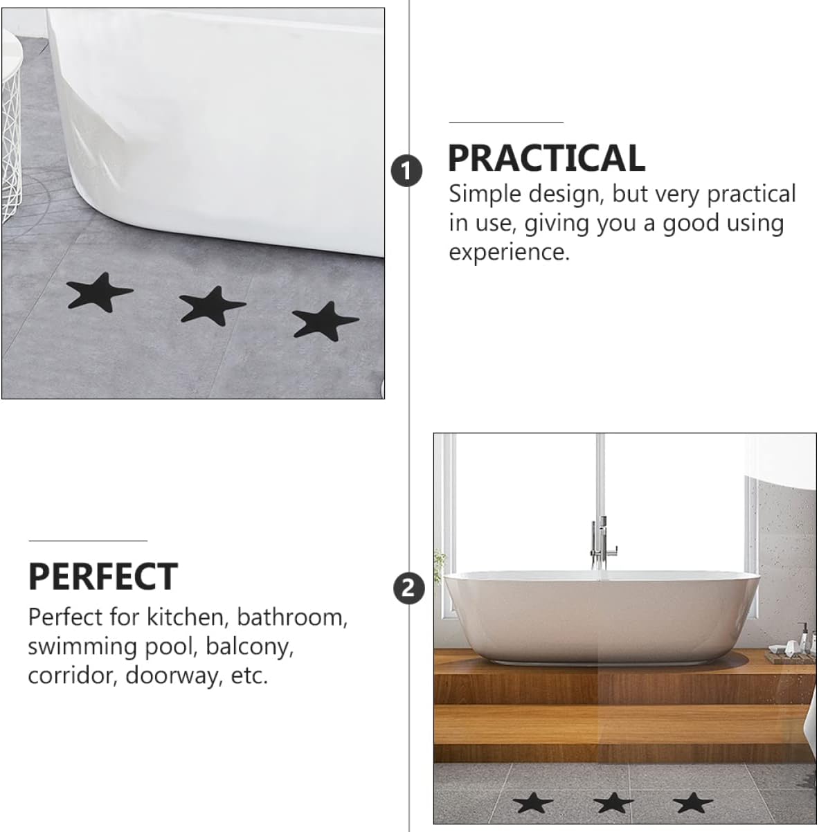 120pcs Non-Slip Bath Stickers for Safety and Style