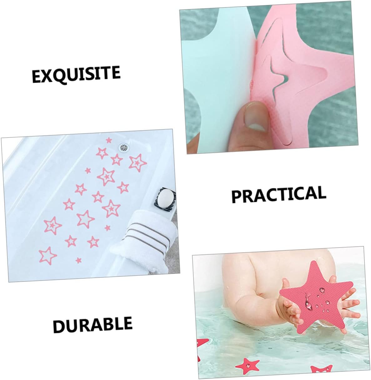 BUGUUYO 12pcs Star Shape Non Slip Bath Stickers for Safety