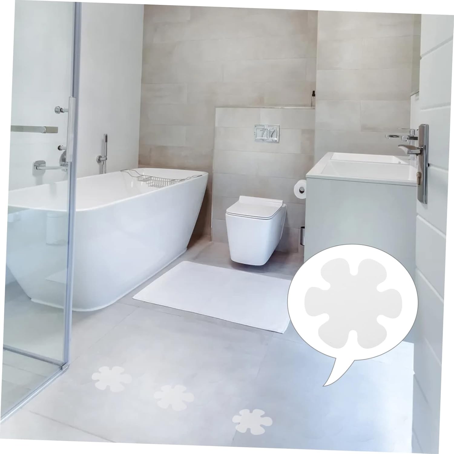 LIFKICH 1Set Flower Shape Non-Slip Bathroom Stickers